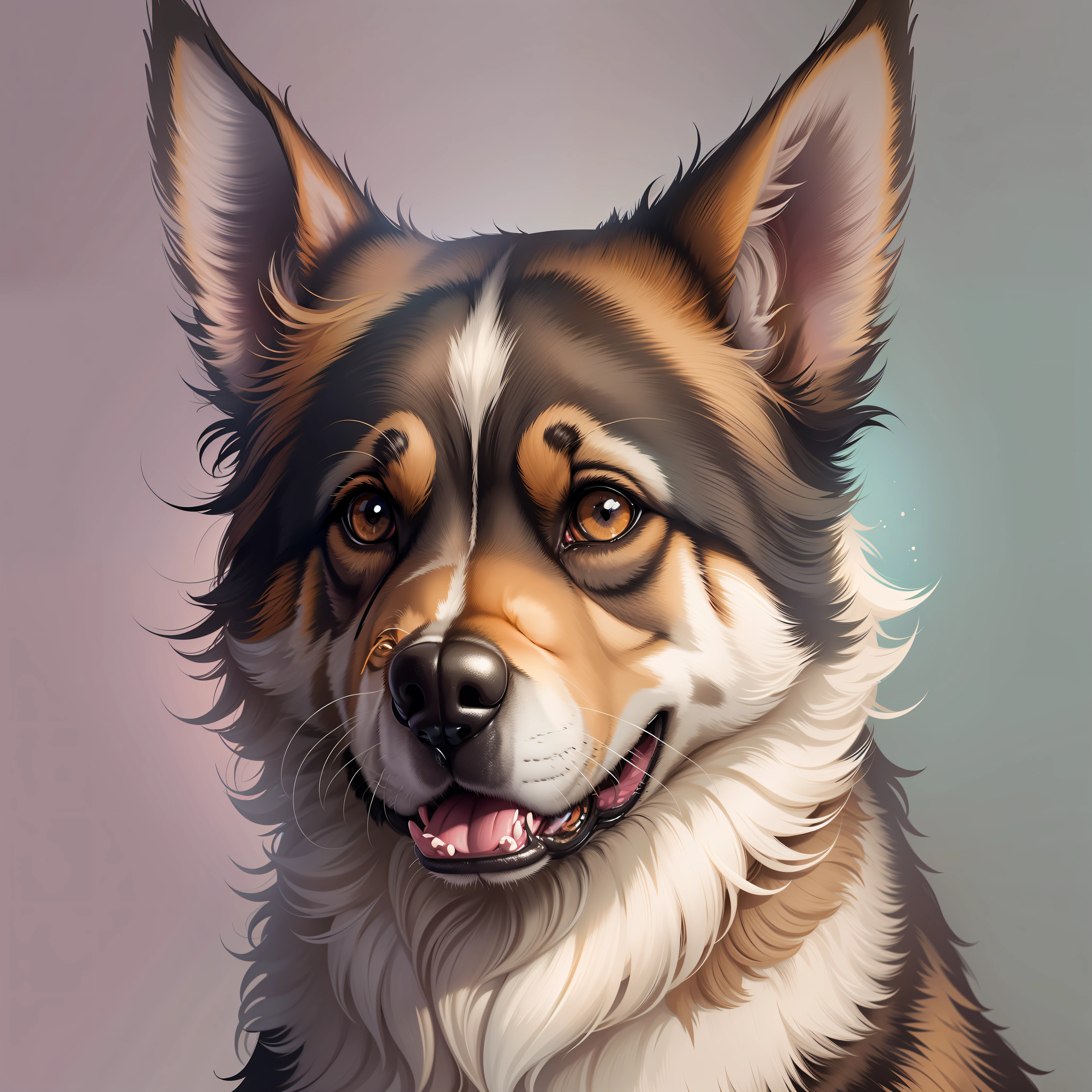 t-shirt vector, a german shepherd, pastel colors