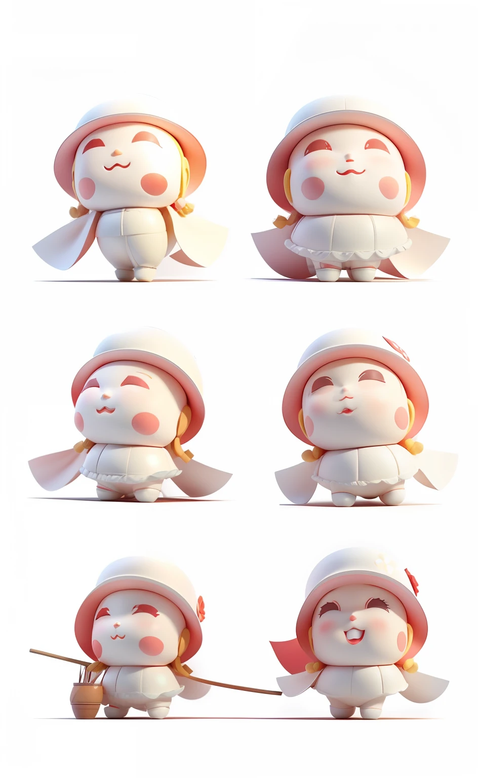 Magnolia flowers,adolable,3D animation form,Tour guide pictures,rendering,Planarization,kiddy big breasts,adolable,Innocence,Holding a red flag,Happy expression,big laughter,sinicization,red colour,Dressed in red