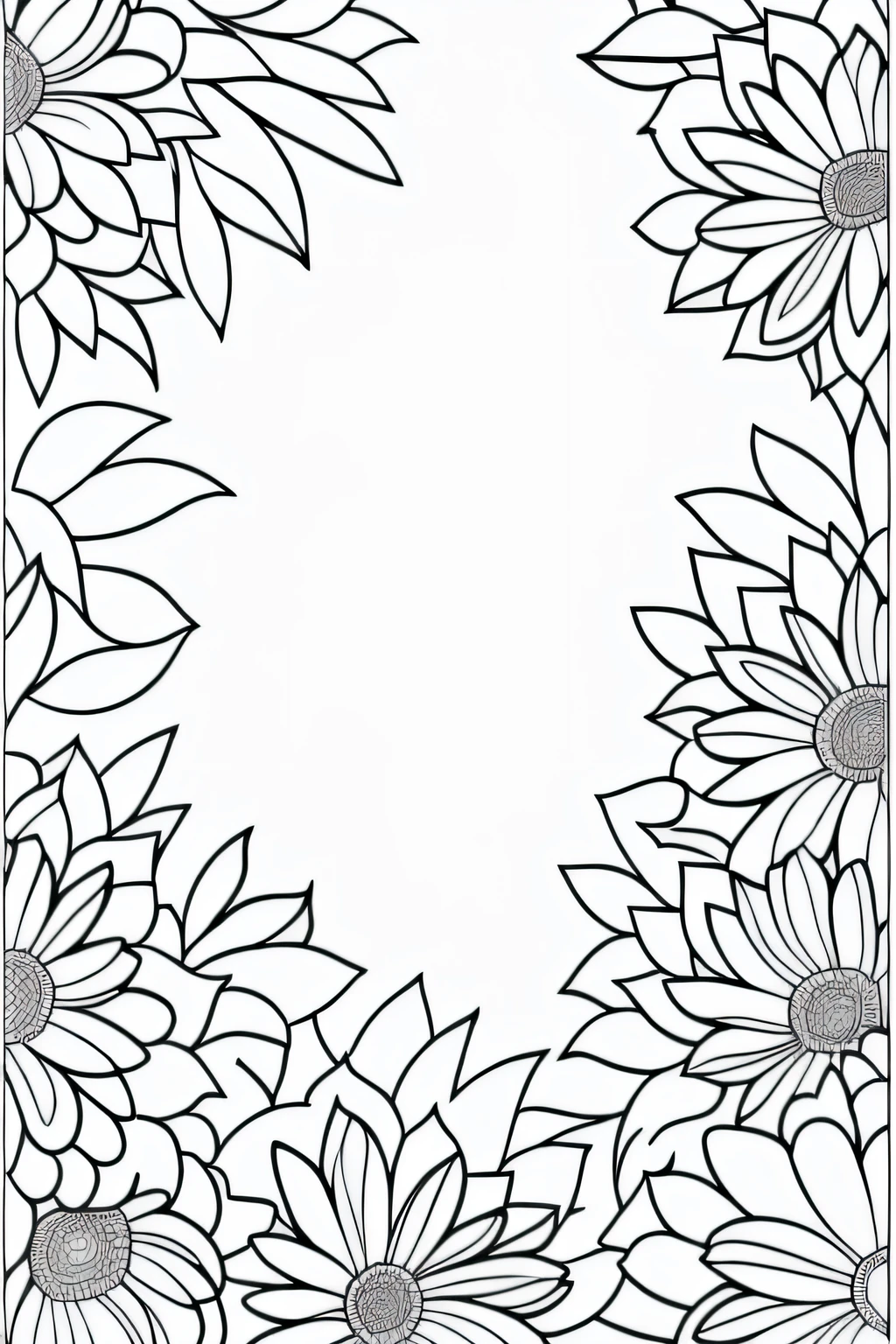 b/w outline art for kids coloring book page flowers ,embroidery pattern coloring pages, full white,  white background, Sketch style, full body (((((white background))))), only use outline, line art, coloring book, clean line art, white background, Sketch style