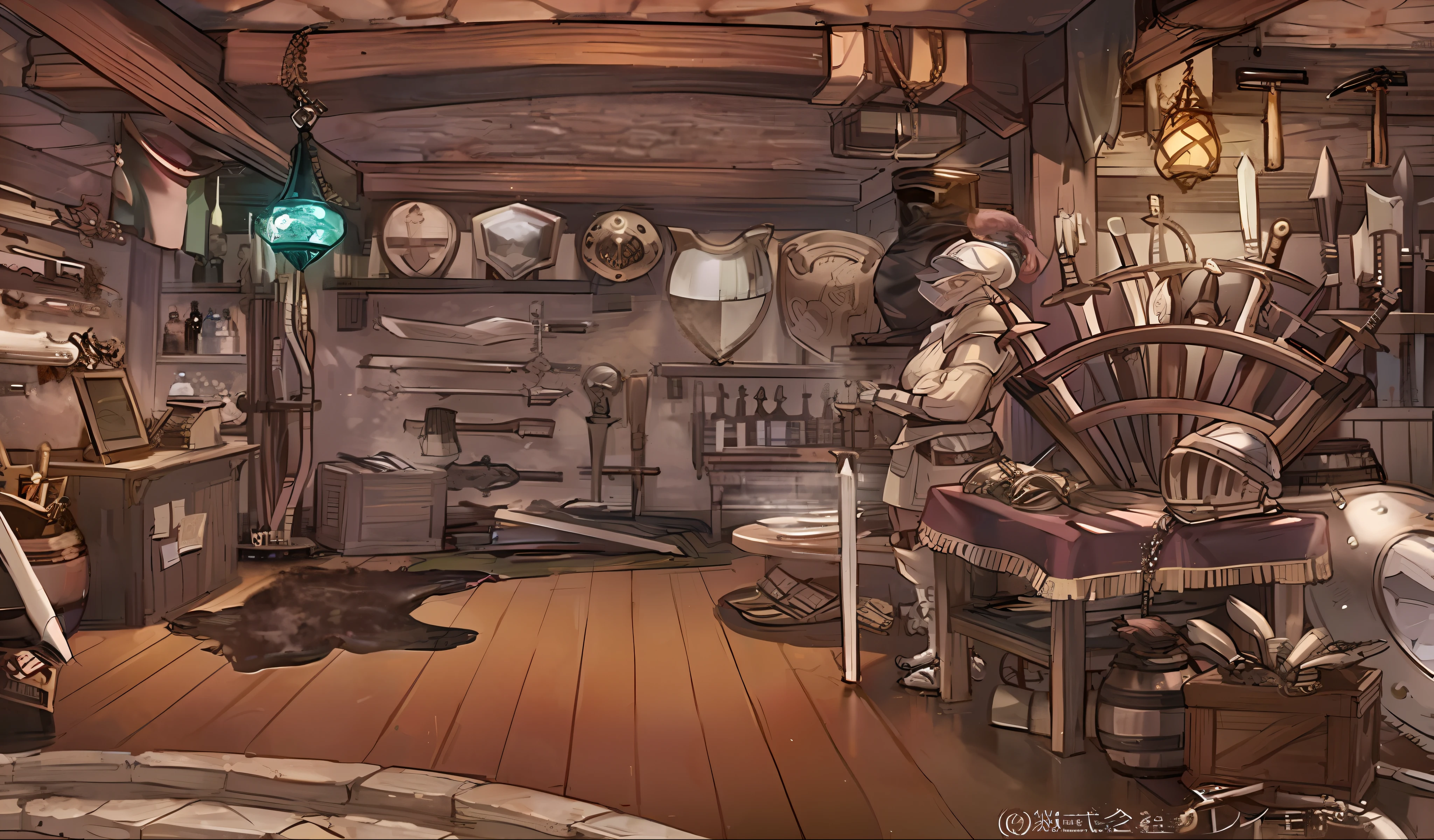 There was a room,There are a lot of things in it, weapon shop interior, fantasy alchemist laboratory, inside an old magical shop, Inside the fantasy supplier, a multidimensional cozy tavern, Steampunk shop, Located in the wizard shop, he is in a alchemist lab, Inside the fantasy potion supplier, tavern background, alchemy laboratory, magical fantasy 2 d concept art