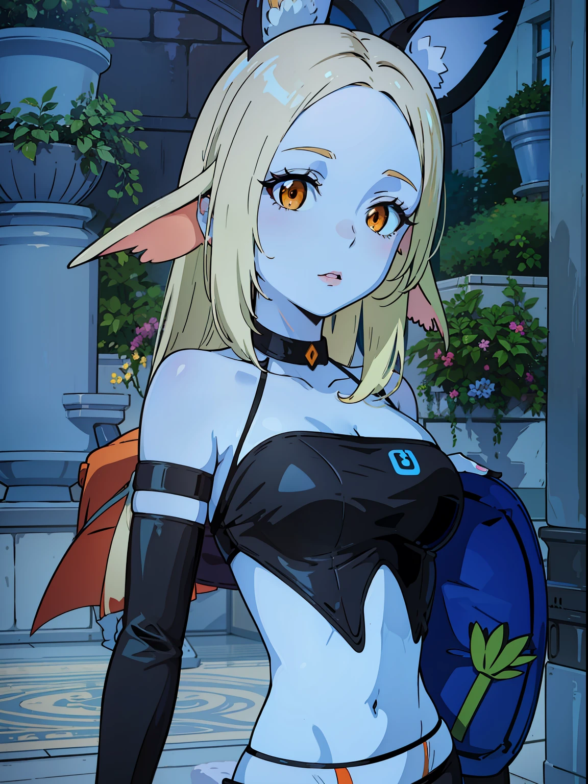 8K, high accuracy, animated, married woman, beautiful, small face, beautiful, bright, eye highlights, sexy, erotic, beautiful line drawing.
Light blue skin, ears orange fins, bunny girl, bunny suit,