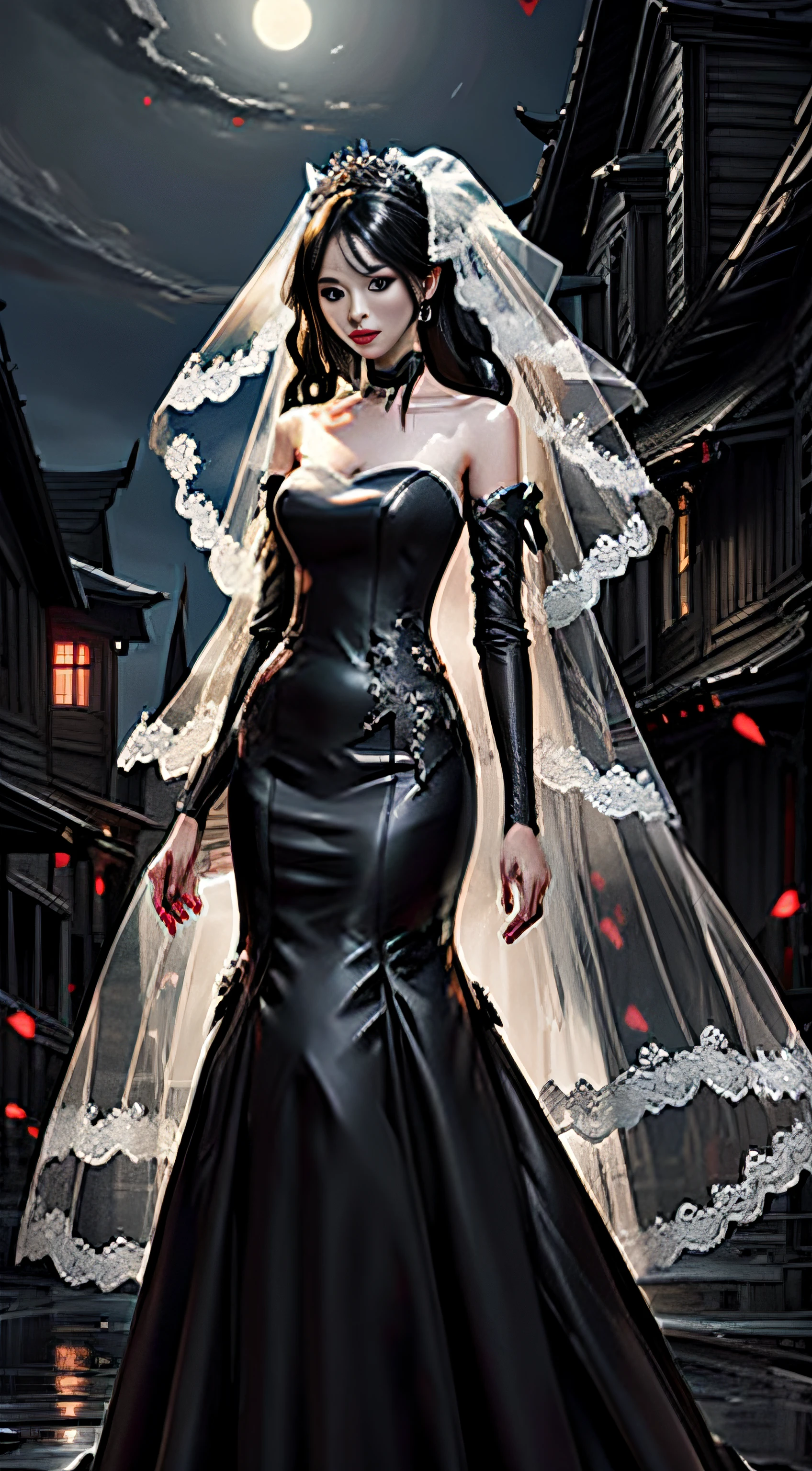 Black wedding dress，Ghost Bride，nigth，Zangetsu