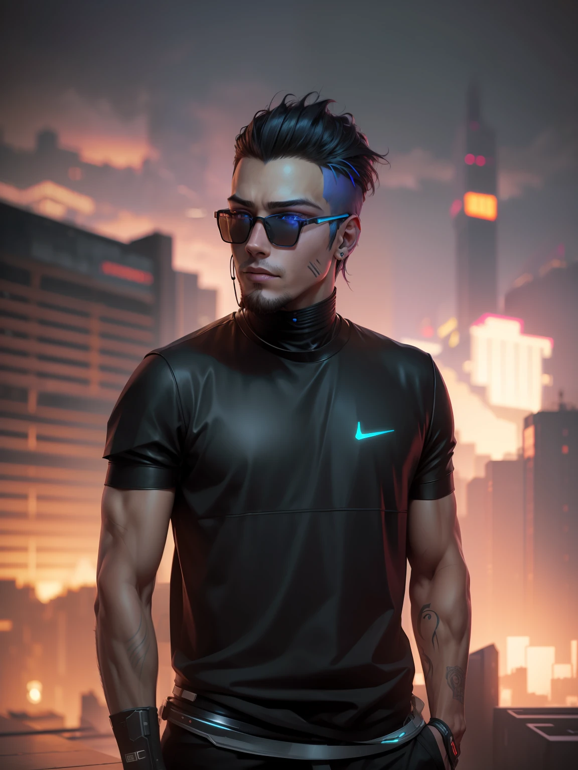 Cyberpunk handsome boy ultra realistic,--v 4