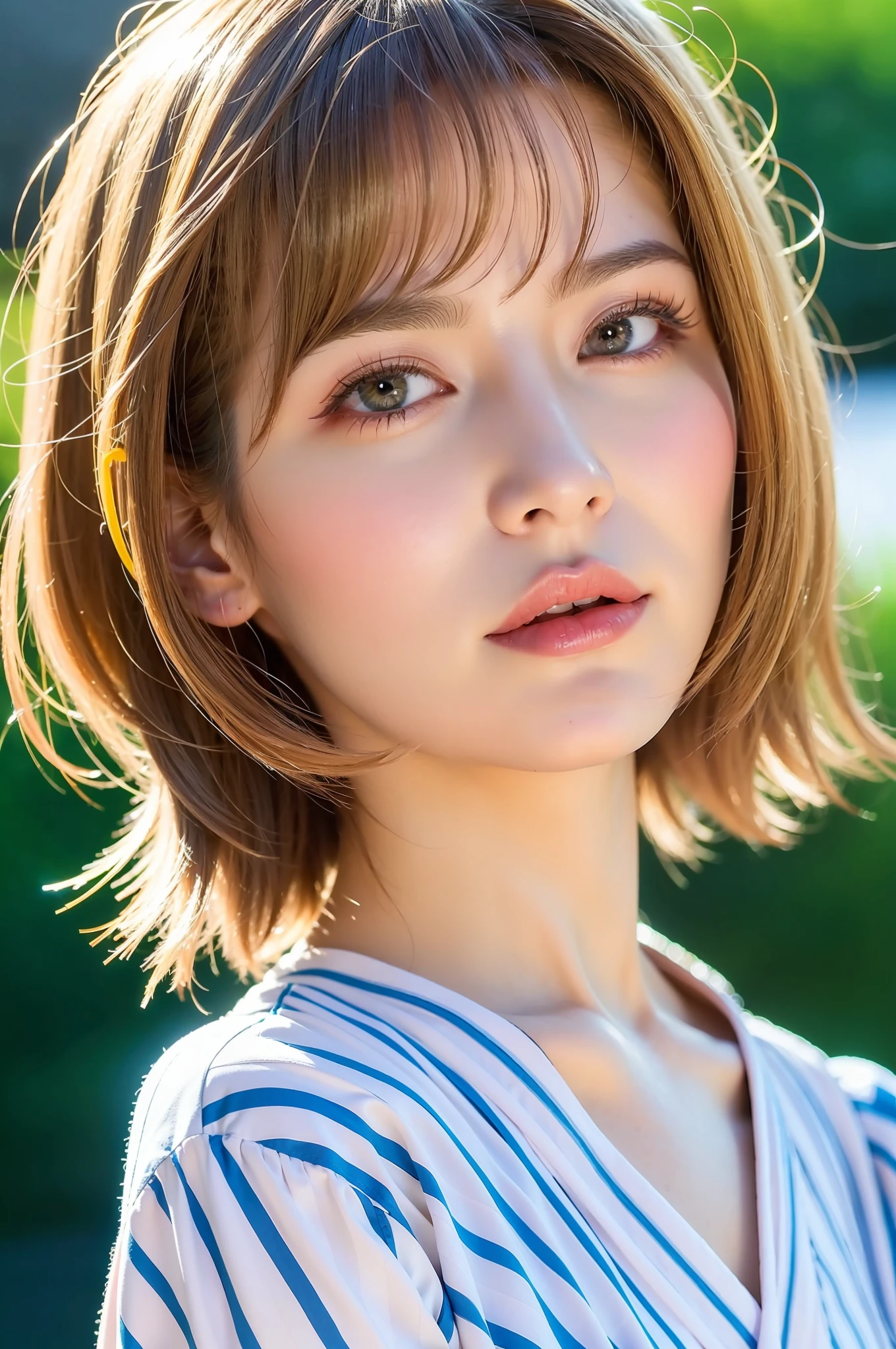 Close up photo of a girl、shorth hair、blonde hair、Wearing a yukata、Hot spring in the background、Natural hot springs
Highest Quality、realisitic、Photorealsitic、(intricate detailes:1.2)、(delicate detail)、(ciinematic light、best quality backlight)、Clear Line、foco nítido、Lifelike face、Detailed face
Unity 8K Wallpapers、超A high resolution、(Photorealsitic:1.4)、looking at the viewers、