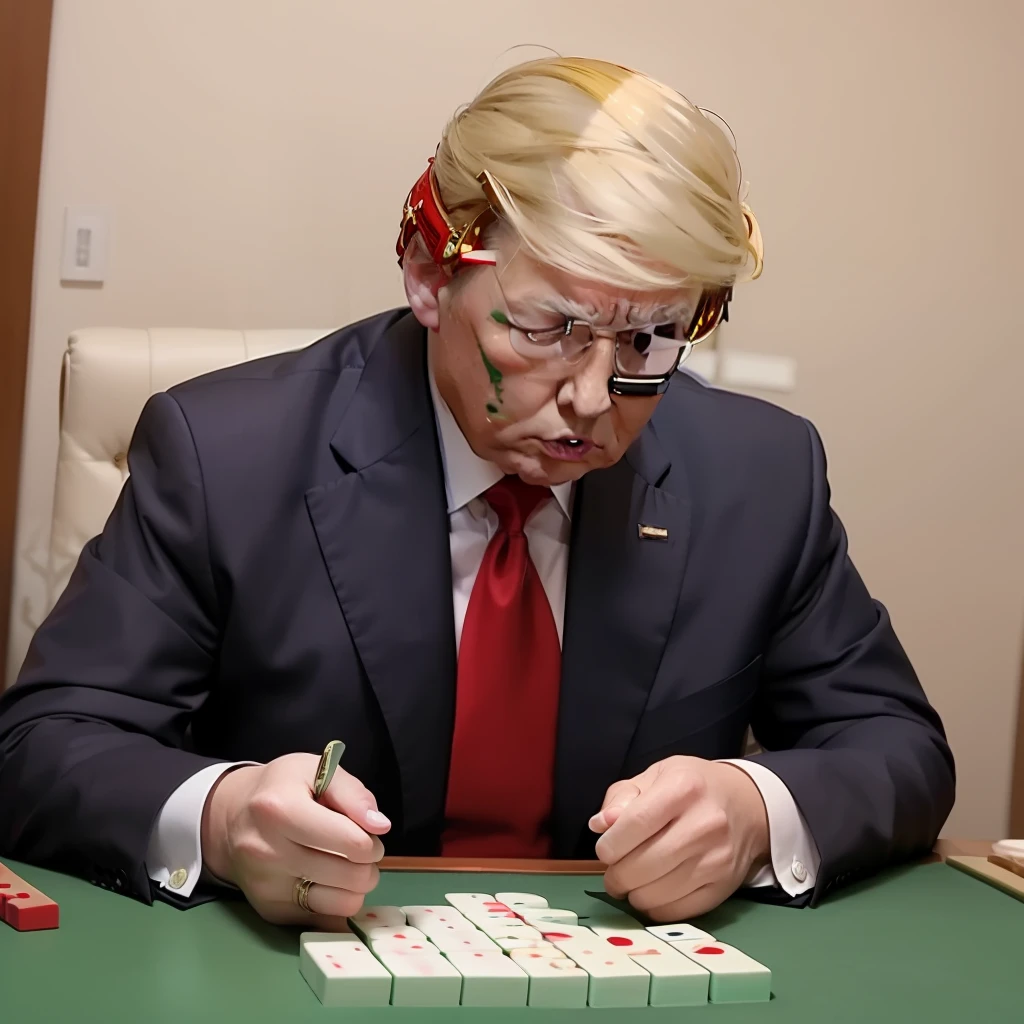 Trump playing mahjong