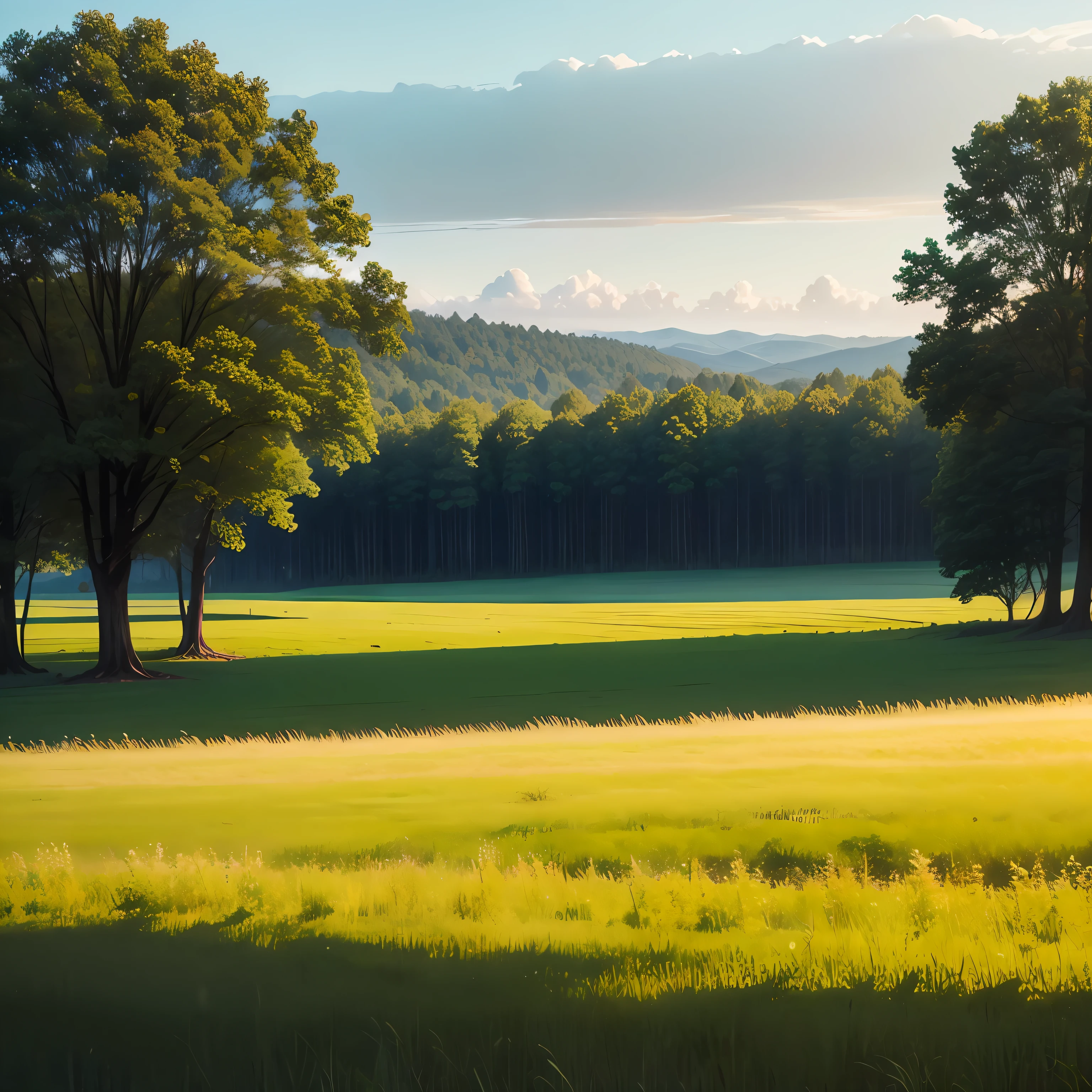 a field and in the distance a forest --auto