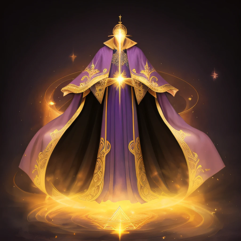 A close-up of a man in a purple robe，There is a star on it, holy fire spell art, holy flame crown spell, Archmage, concept art magical highlight, painted in the style arcane, flowing magical robe, arcane art style, aura of power. Detailed, arcane concept art, holy flame spell, mage the ascension, Mage, ornate flowing robes