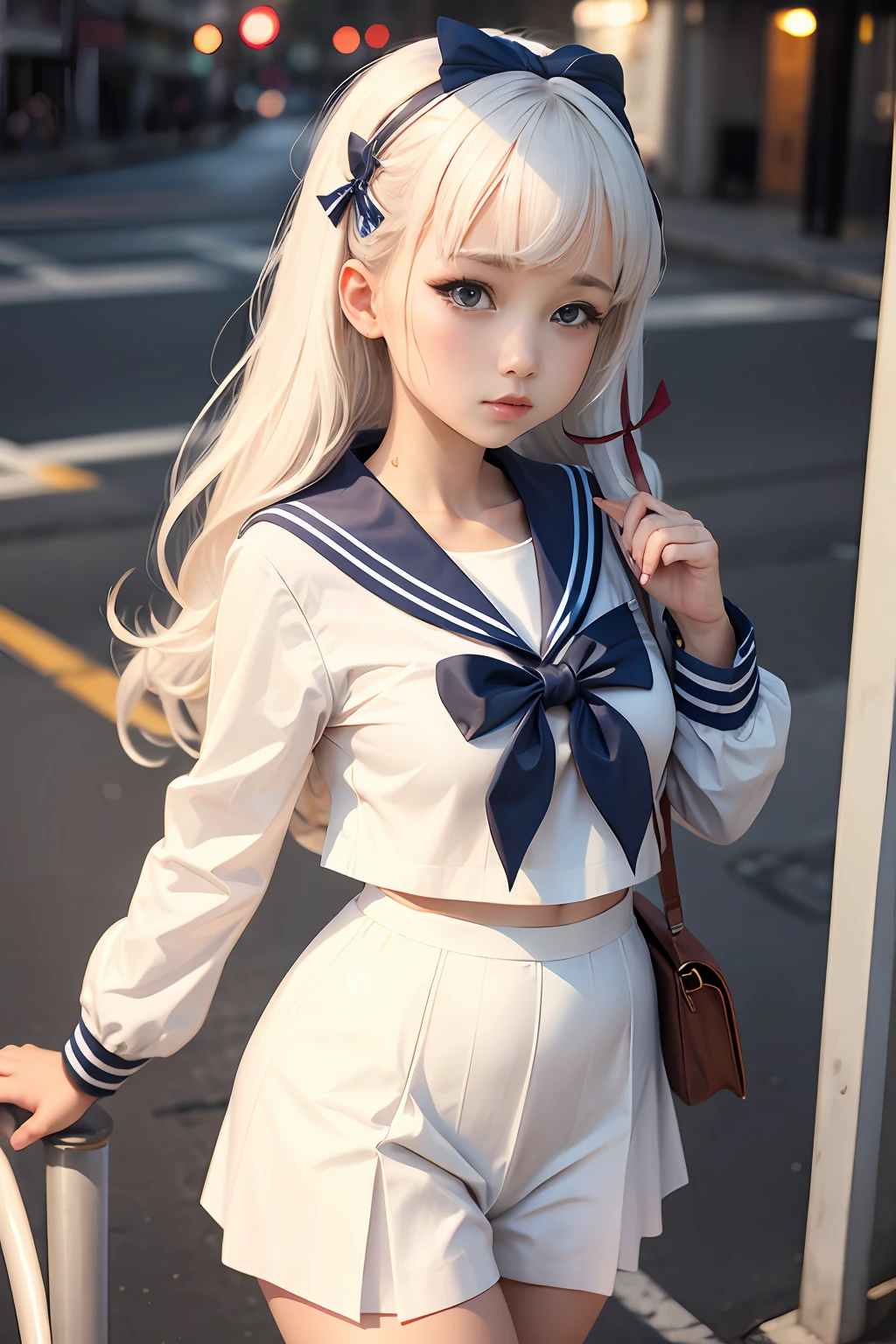 Hair with sailor suit ribbon --auto