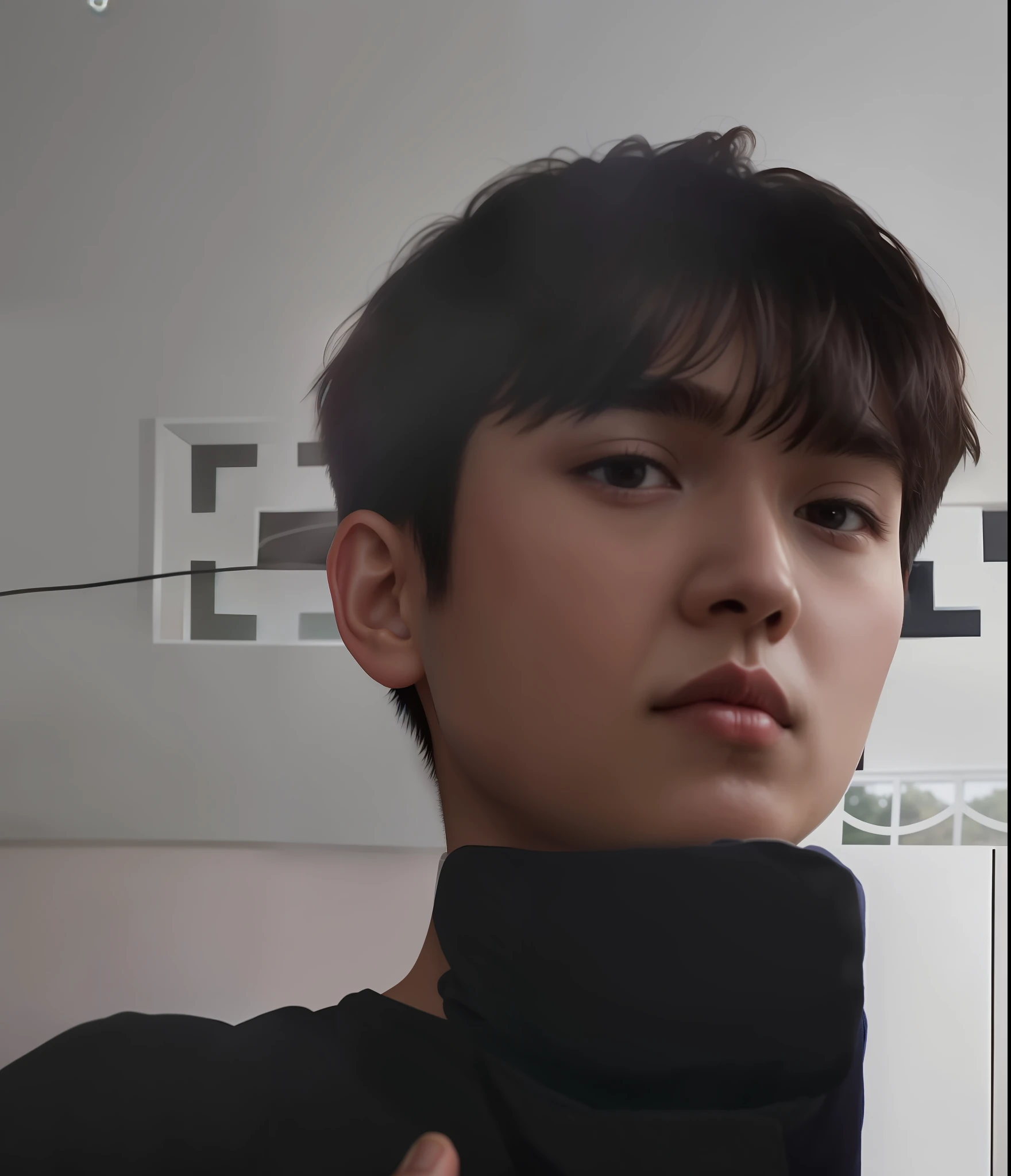 there is a young man taking a selfie in a mirror, 1 7 - year - old boy thin face, 1 s old, 18 years old, boy thin face, 2 2 year cai xukun, 2 3 years old,n chengt, 21 years old, loong, jinyoung shin, inspired by jeonseok lee, with short hair