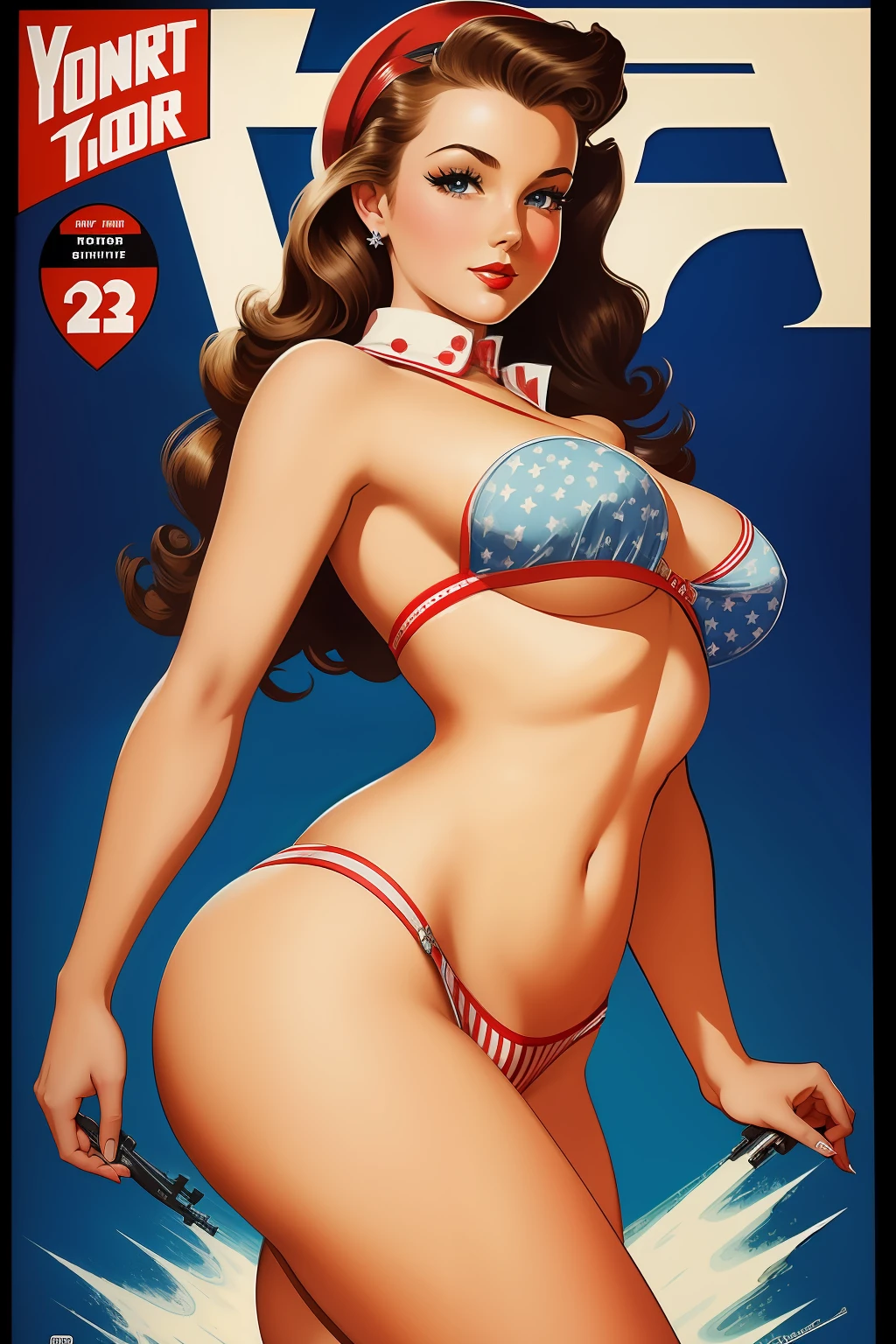 masterpiece, best quality, pin-up girl, ww2