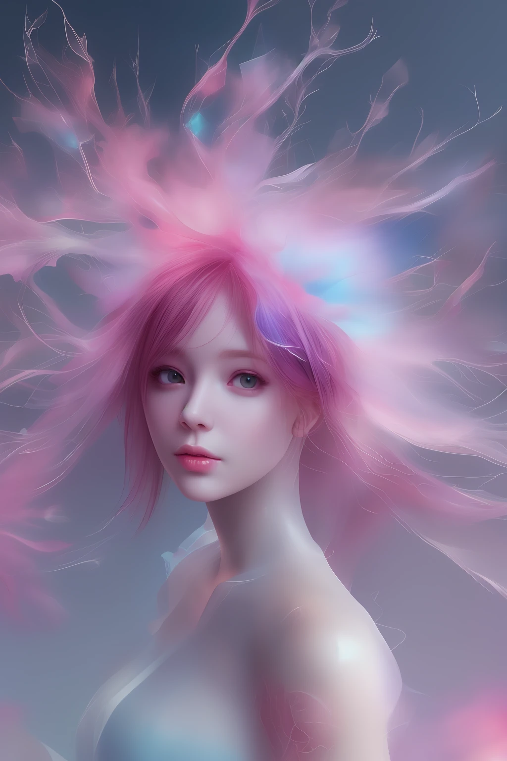 Best quality、tmasterpiece、A high resolution、(((1girll)))、Glass dress、Plastic clothes,see-through transparent clothes,Glass texture,Miho Hirano,(Agnes Cecile:1.3),offcial art,Unity8k wallpapers,ultradetailed,Beauty and aesthetics,Masterpiece,best qualtiy,1girll,(chaotic beauty:1.2),(Detaileddetails:1.2),Flowingcolors,vibrant with colors,dynamic angle, A MILF