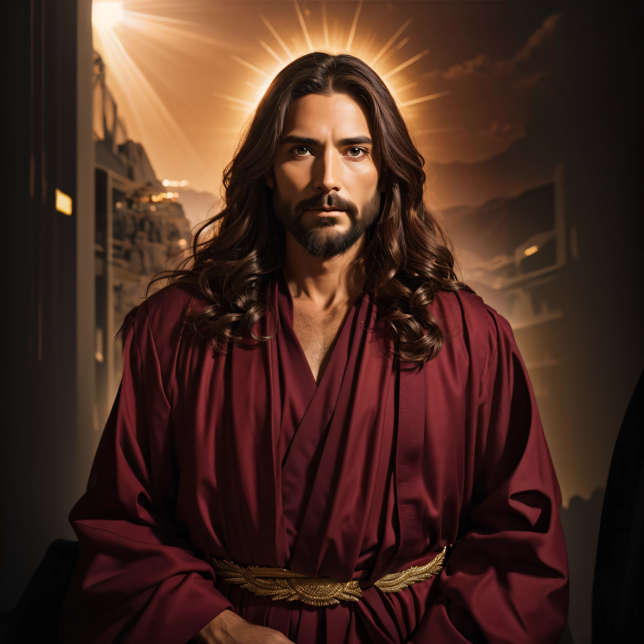 imagem arrapada de um homem com cabelos longos e barba, Vestido como Jesus Cristo, Retrato de Jesus Cristo, Jesus Cristo, jesus of nazareth, Jesus Cristo em Mass Effect, rosto de Jesus, Jesus, Nicodemos, jesus wasted at a party, Jesus Cristo Fumando um Blunt, Jesus Cristo Indo Super Saiyajin, totalmente vestido com vestes vermelhas