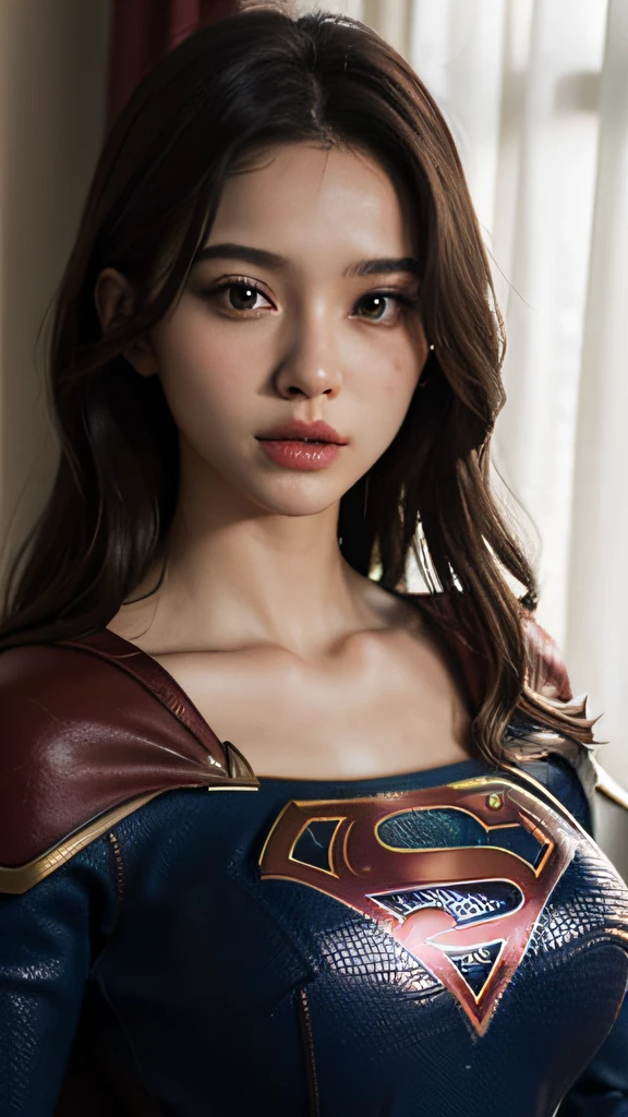 Woman body set big breasts, Supergirl costume dress