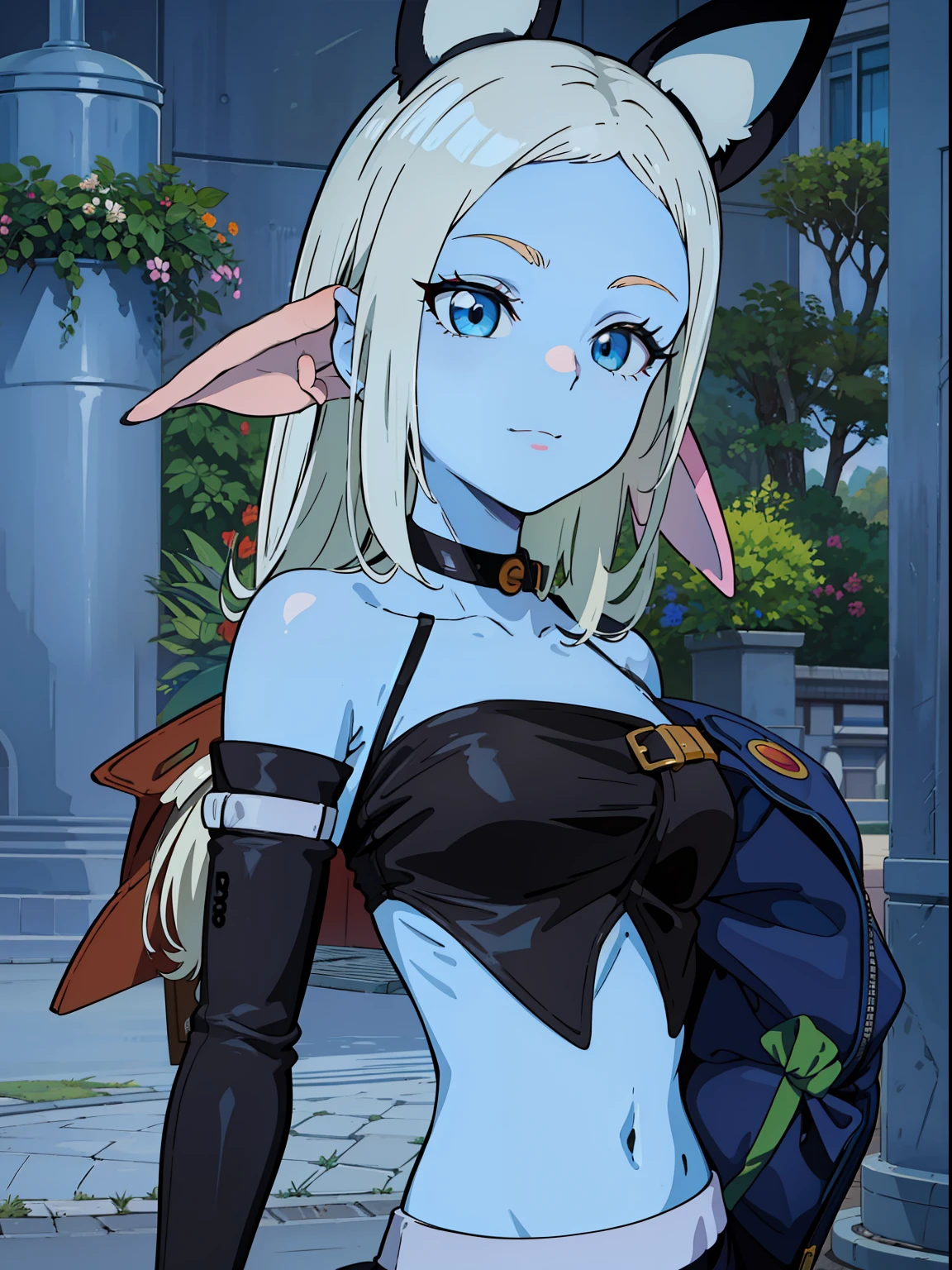 8K, High accuracy, Animated, married woman, Beautiful, a small face, Beautiful, Bright, Eye Highlights, Sexy, Erotic, beautiful line art.
light blue skin, Ears orange fin, Bunny Girl, Bunny suit,Female characters of Akira Toriyama、gals
