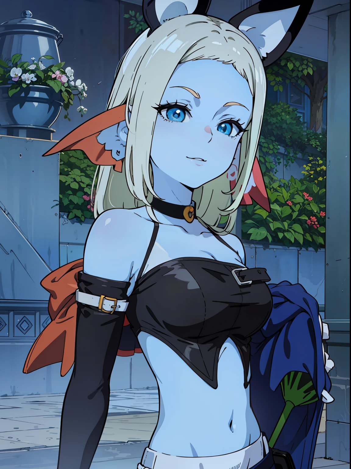 8K, High accuracy, Animated, married woman, Beautiful, a small face, Beautiful, Bright, Eye Highlights, Sexy, Erotic, beautiful line art.
light blue skin, Ears orange fin, Bunny Girl, Bunny suit,Female characters of Akira Toriyama、gals