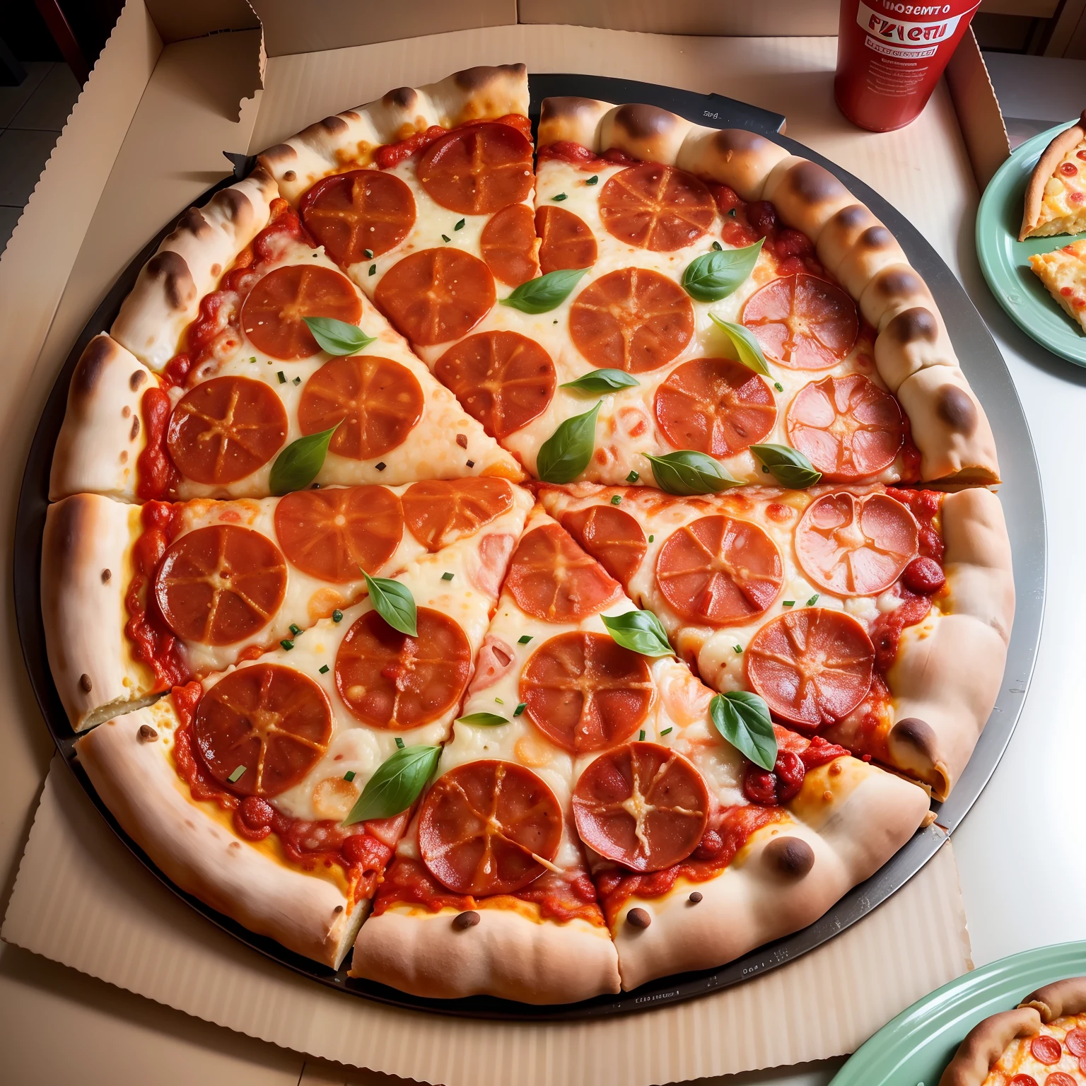 (Giant pizza:1.3 "It looks delicious" "top-quality" "​masterpiece" "超A high resolution" "Juicy")