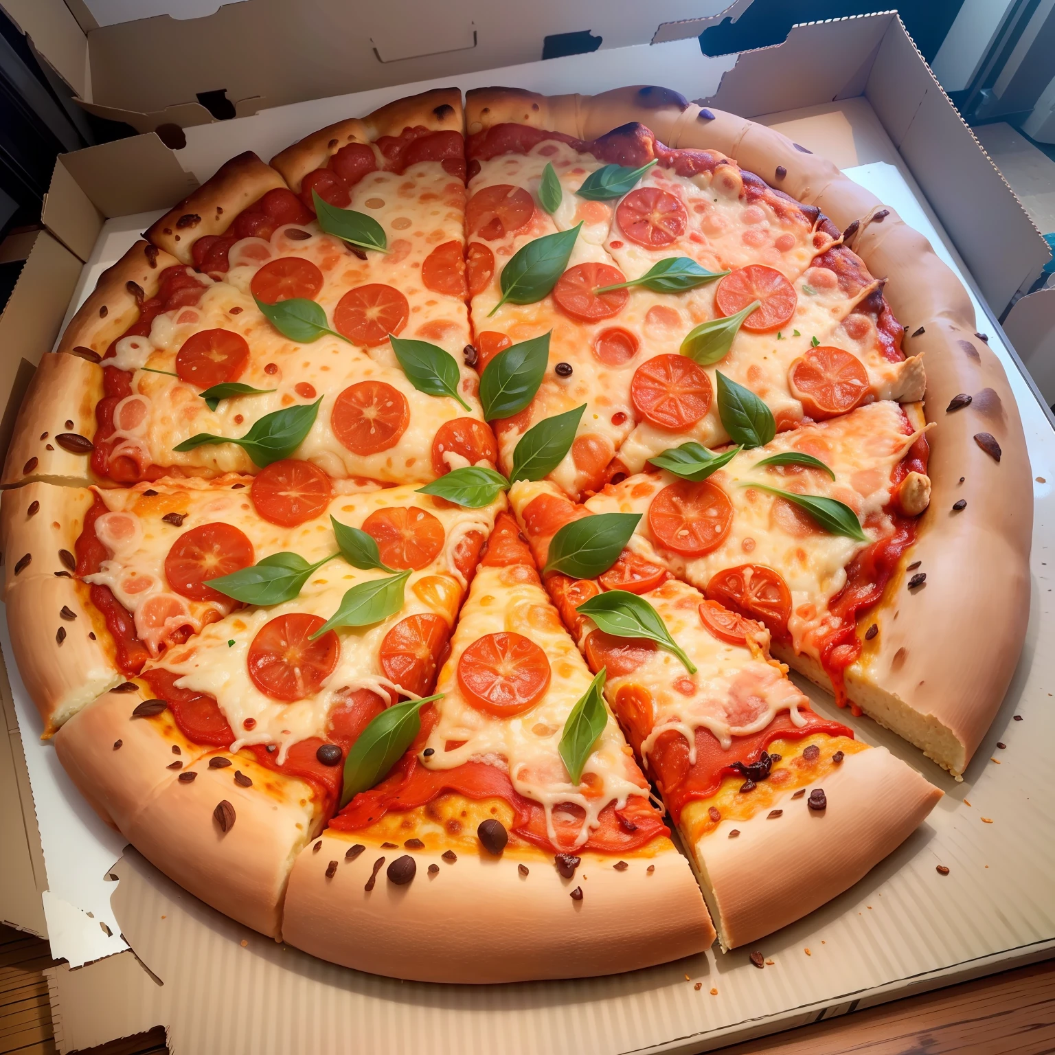 (Giant pizza:1.3 "It looks delicious" "top-quality" "masterpiece" "超A high resolution" "Juicy")