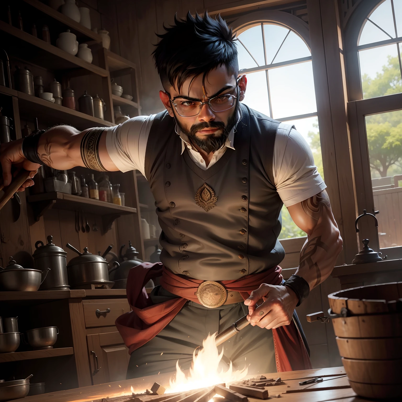 Virat Kohli as a blacksmith