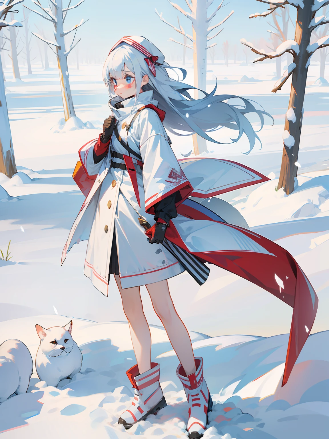 Girl standing in the snow