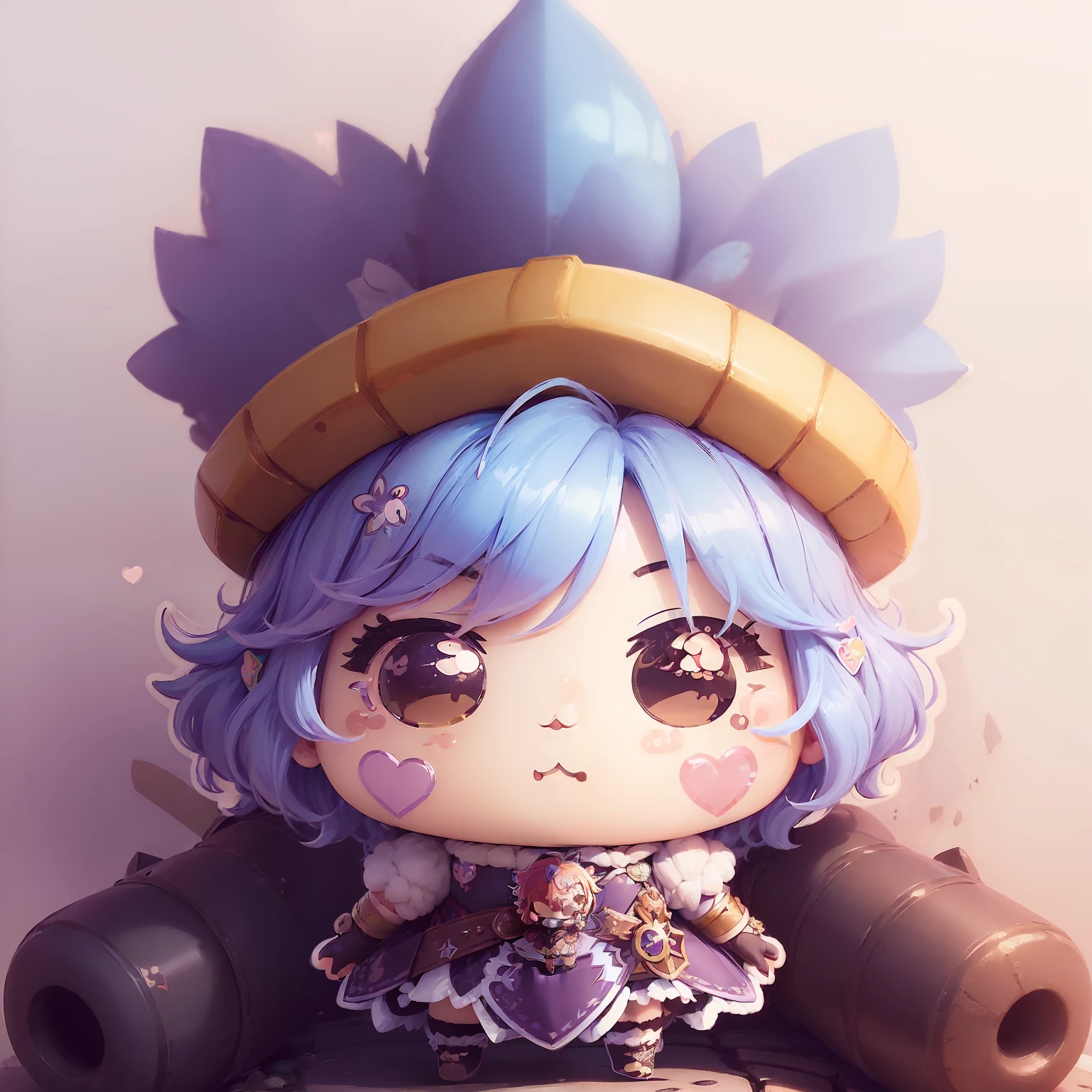 ((a sticker:1.5)))、((Chibi Chara))、(Super giant axe)、Fluffy、The girls、Strong perm、Warrior、battle field、Strongest、Chibi Chara、fullllbody、Pastel colors hair、Fairy tale、Fantastical、masutepiece、best qualtiy、high-level image quality