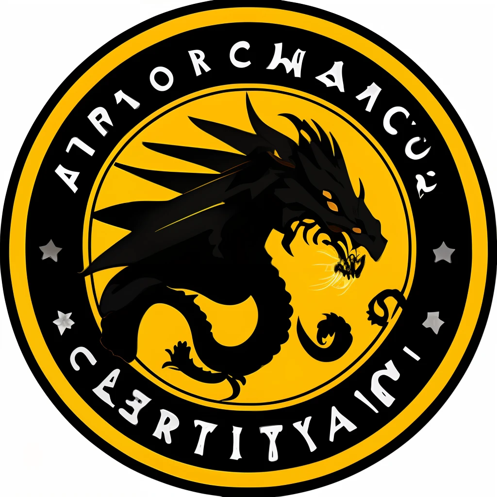 Logo of dark, mysterious manipulative ancient company. It includes dragon in it