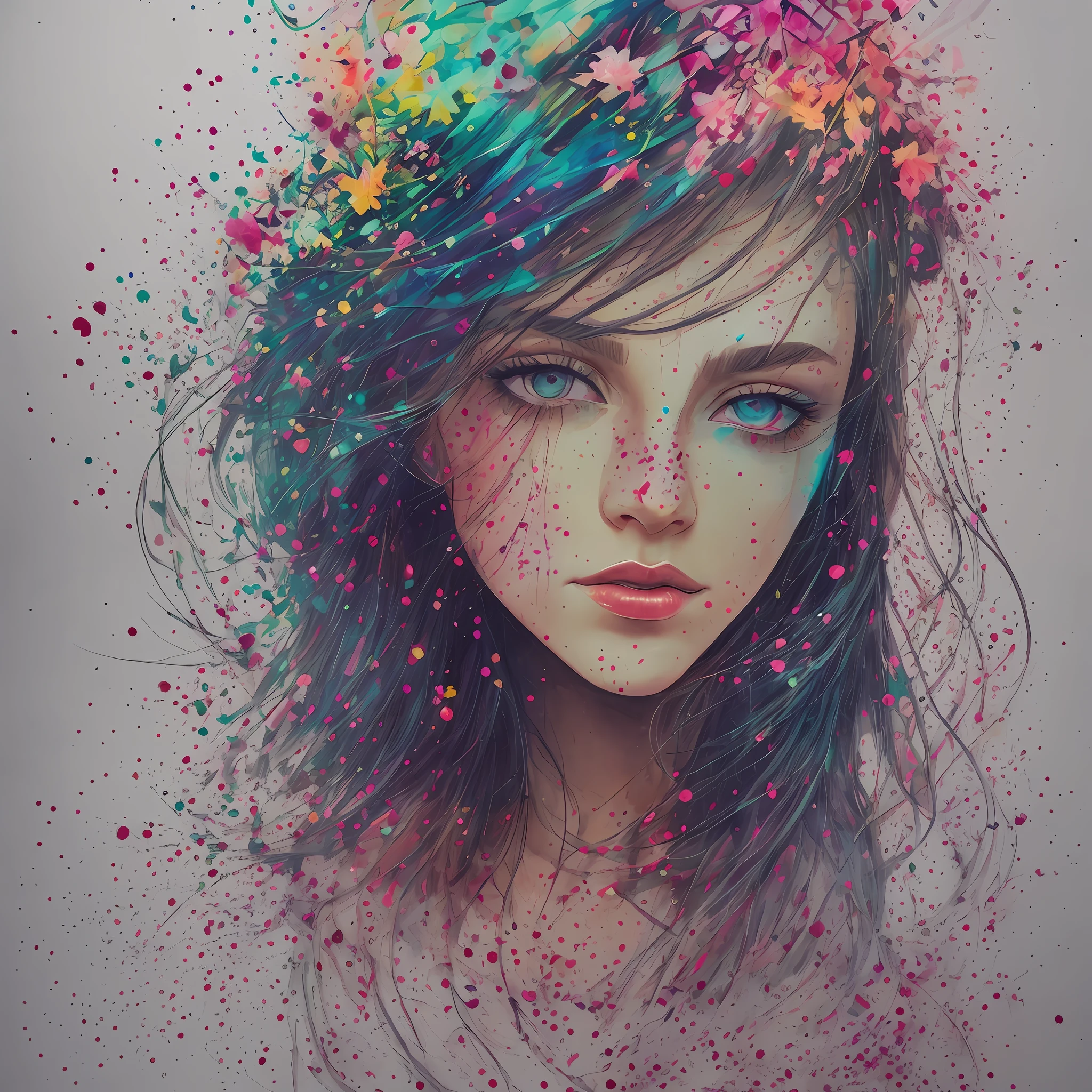 woman with agnes cecile, glowing design, pastel colors, ink drops, autumn lights