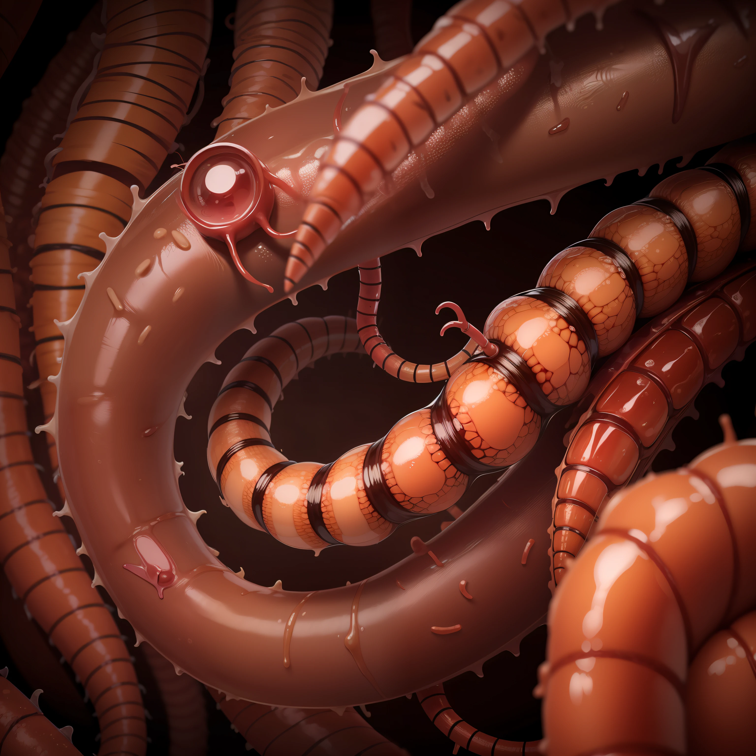 Horror looking worm seen at microscope