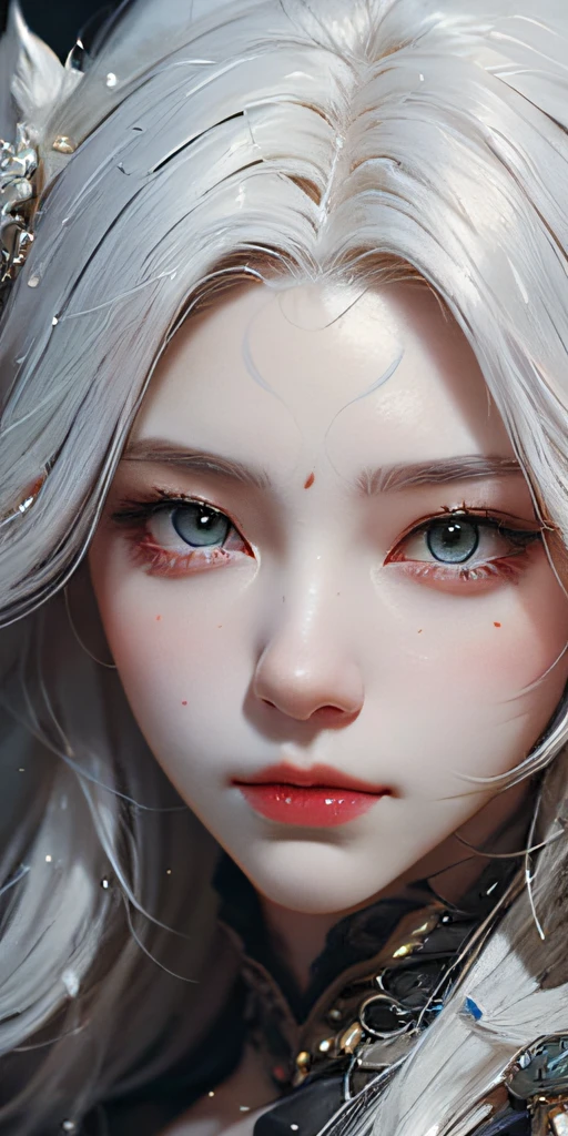 a close up of a woman with white hair and a white mask, beautiful character painting, guweiz, artwork in the style of guweiz, white haired deity, by Yang J, epic exquisite character art, stunning character art, by Fan Qi, by Wuzhun Shifan, guweiz on pixiv artstation