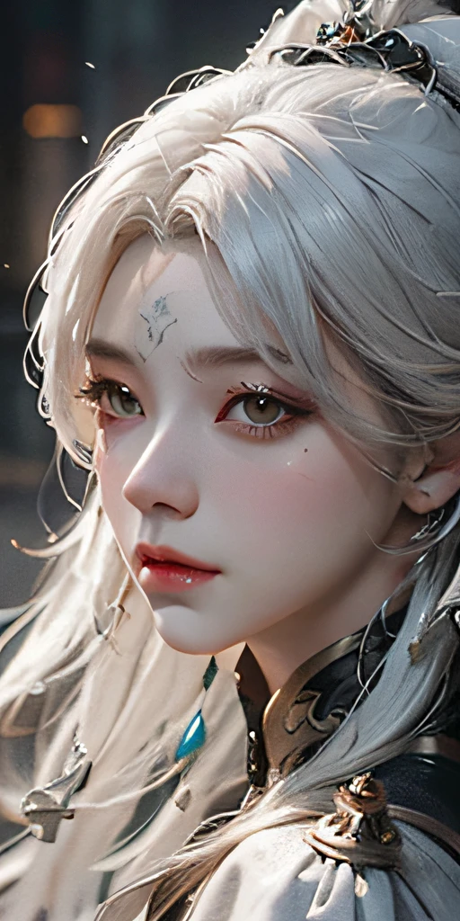 a close up of a woman with white hair and a white mask, beautiful character painting, guweiz, artwork in the style of guweiz, white haired deity, by Yang J, epic exquisite character art, stunning character art, by Fan Qi, by Wuzhun Shifan, guweiz on pixiv artstation