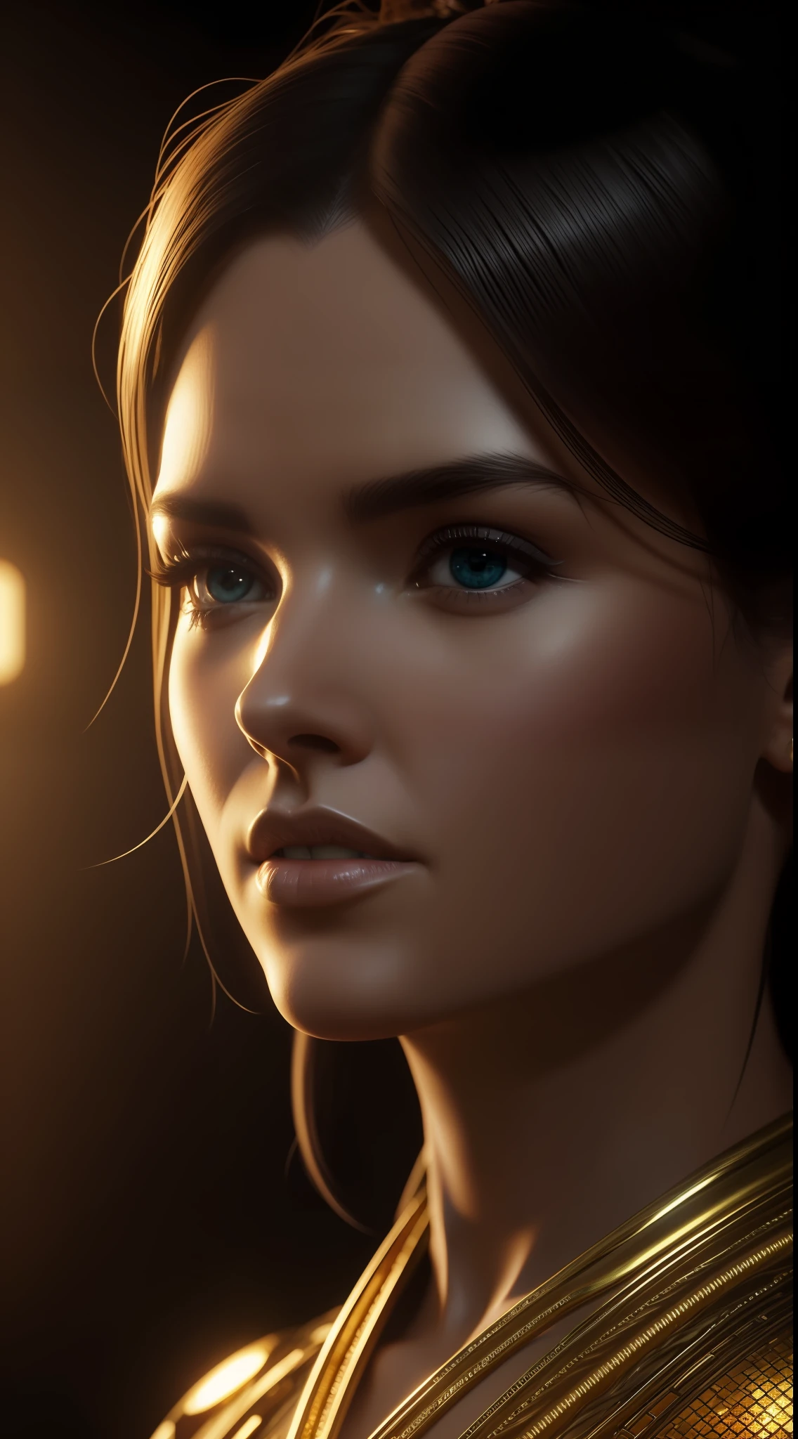 The style of the film "Aliens", gorgeous woman, in a clear, luminous liquid, a perfect face, expressive eyes, a closeup of a, 12), soft-lighting, Realistic, Dynamism, Very detailed face, Extraterrestrial forces, Beautiful, Gold-plated white suits, Sci-Fi, intricate artwork, Concept Artists, Background type, by Greg Rutkowsky, loish, rhads, beeple, makoto sinkai, Lois van Baarle , illya kuvshinov, rossdraws, Tom Bagshaw, Alphonse Mucha, Octane Render, a purity, symmetrical design, soft-lighting, Global Illumination, Bright, Hyper-realistic , cinematic character rendering, Detailed images of the environment, Unreal Engine 12), Recognition, Smoke, beautiody, Viewer, True masterpieces, Sci-Fi, intricate artwork masterpiece, Movie poster, the golden ratio, trending on CGsociety, Intricate, Epic, Trending on ArtStation , From Artgerm, H. r. Giger & Beksinski Highly detailed, vivid staging Cinematic character rendering Ultra-high-quality model