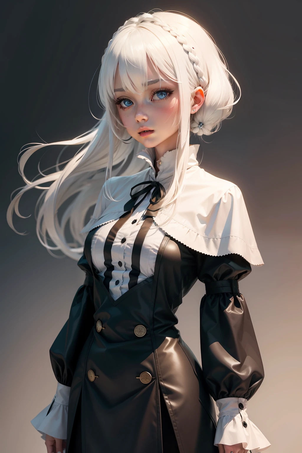Two-dimensional girl with white hair