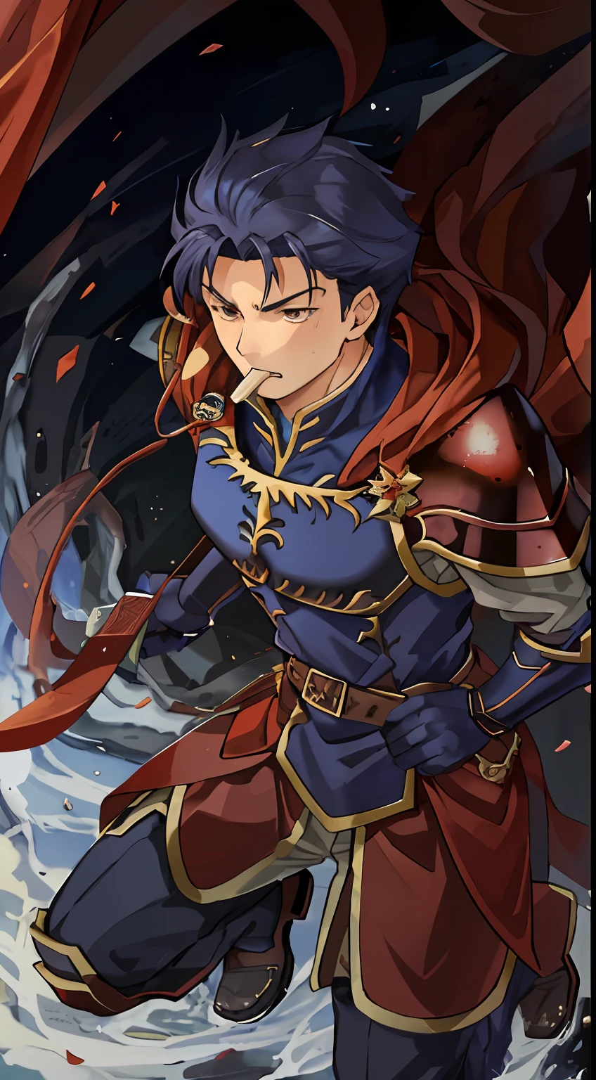 Hector Fey(adult man), 独奏, ember,looking at viewert,hale and hearty,Tough guy,Handsome,Handsome,Tied by tentacles(Mucus-secreting tentacles) ,with her mouth open,drools,perspire,Strong,Magnificent,Tight combat uniform,Armour,Armour,Get wet, mitts, 1 man,weeping,Be red in the face, Male focus,Tentacles wrapped around thighs(Octopus tentacles wrap around thighs), cloaks, Armour, Shoulder armor, Soaked leggings,Wrists bound by tentacles,Waist wrapped around tentacles