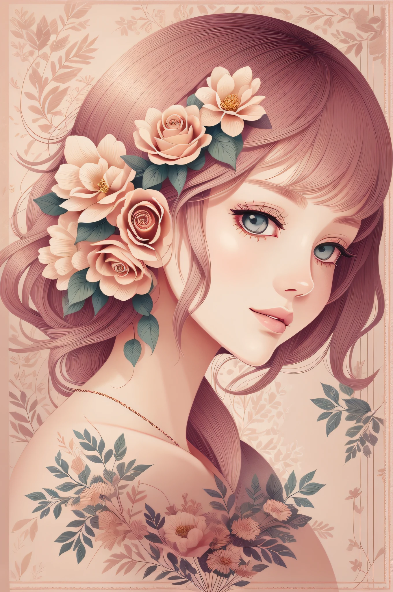 Floral background in delicate light colors