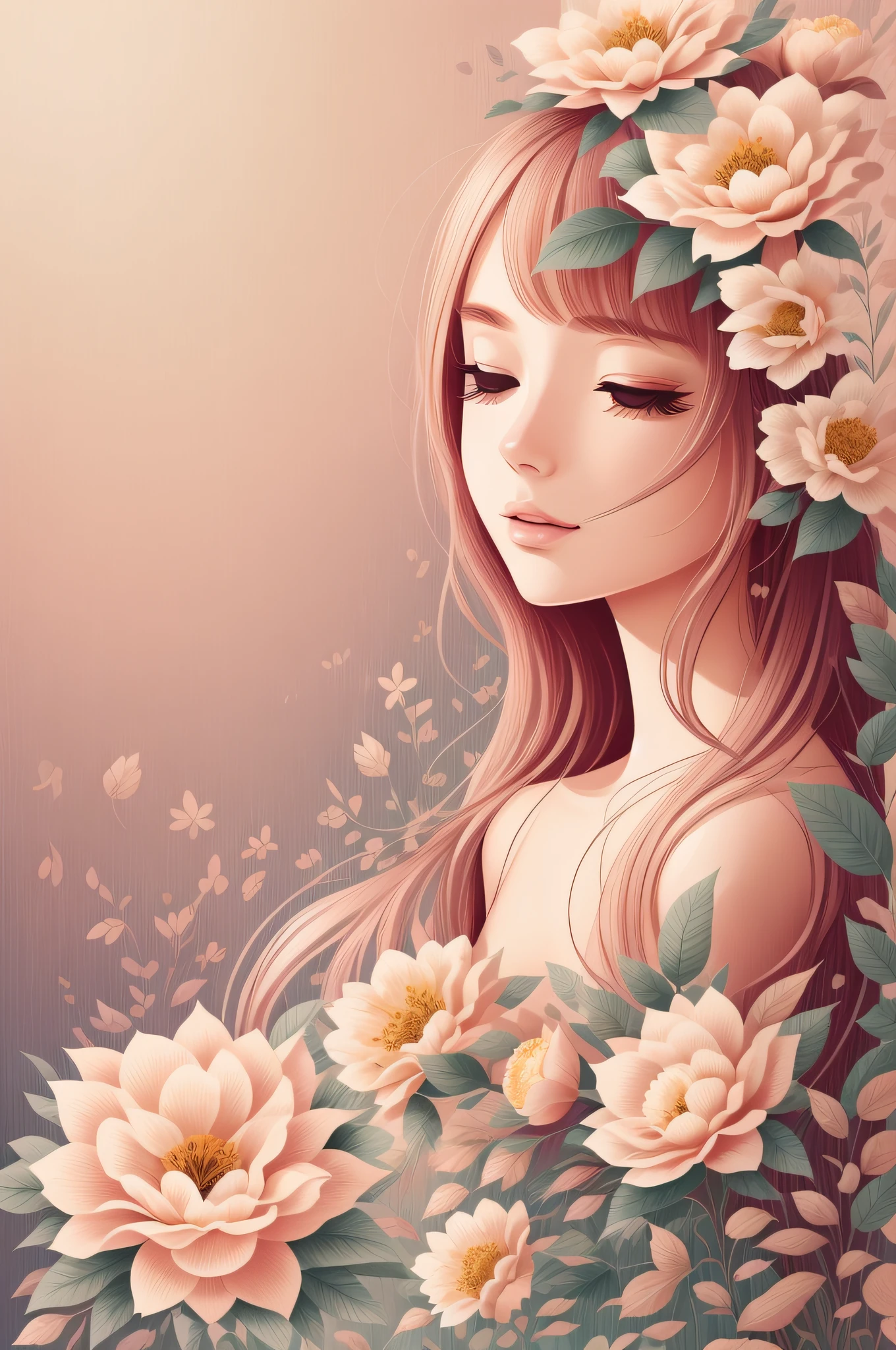 Floral background in delicate light colors