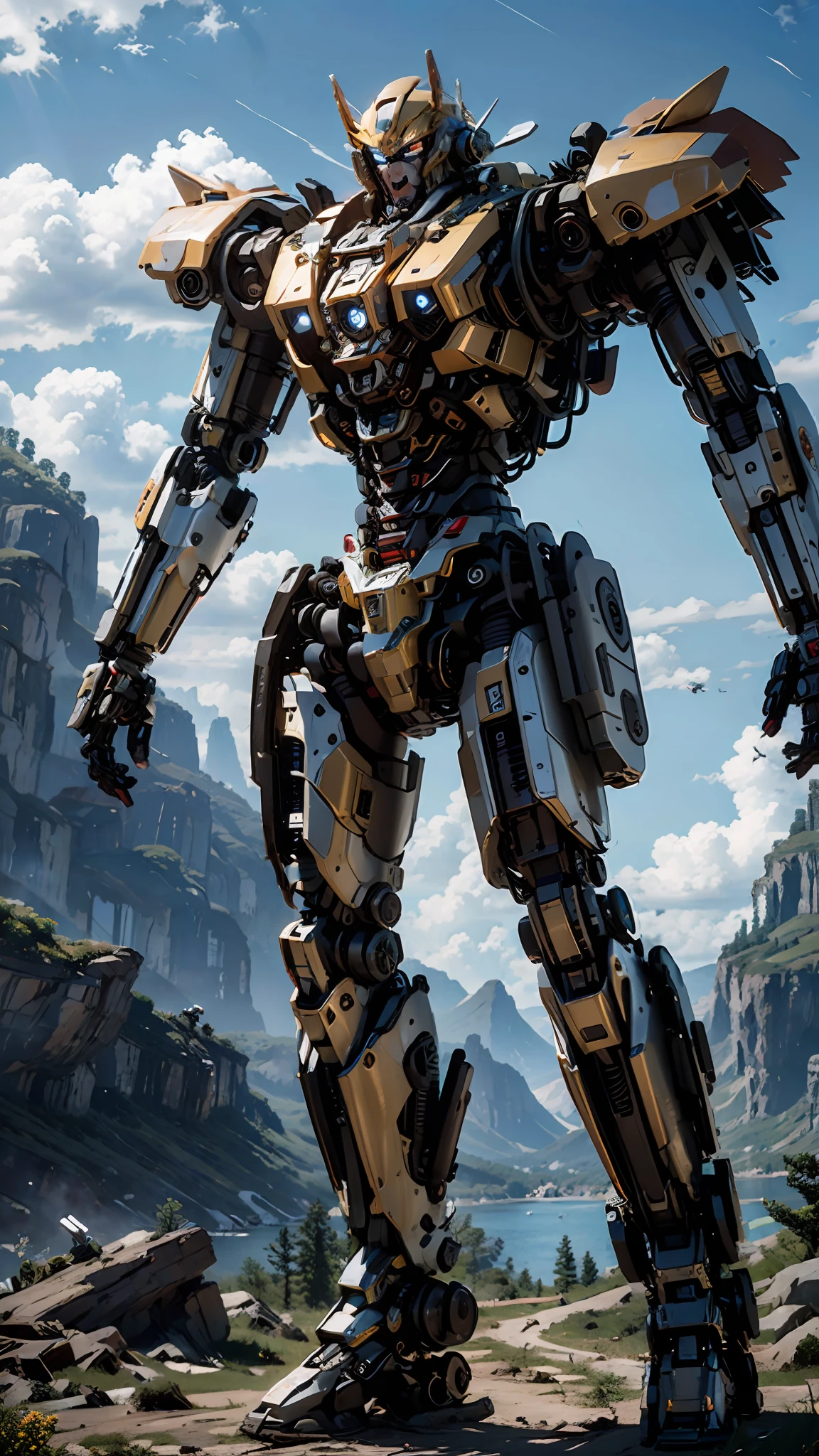 ((masterpiece、top-quality))、Ultra Detailed 8k、Photorealsitic、foco nítido、ighly detailed、profetional lighting、Colorful Detail、Large robots、Optimus Prime、microchips、Shines、intricate detailes
