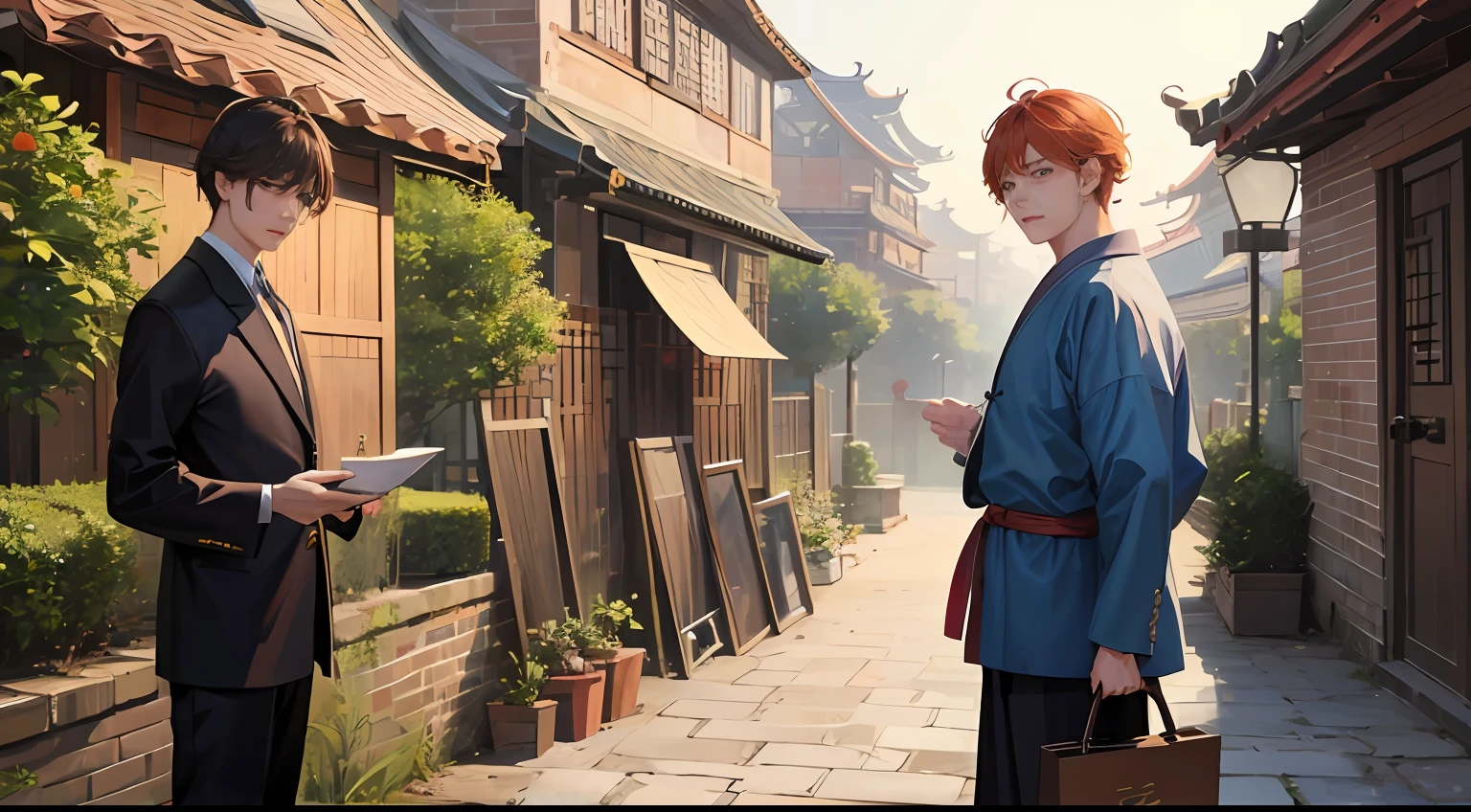 人物：

Chen Jianghai（male people）
Uncle（male people）
Lao Hu（Unknown gender）
Ginger（Unknown gender）
Scenes：

Uncle's doorstep：The uncle took Chen Jianghai to a small brick courtyard。
Uncle shouted：Uncle shouted Lao Hu's name outside。