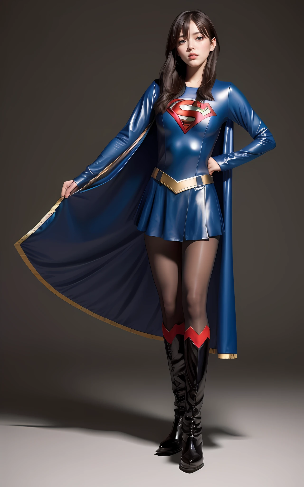 ((super girl))、Use costumes with preprocessed images、((Boots are red))、Fits body lines with red gloves、Detailed muscles、rather large breasts、a beautiful detailed girl, super girl、Superheroine、Bishoujo Warrior、defeat、fight、pantyhose、Beautiful legs、Fit Costumes、extremely detailed eye and face, beatiful detailed eyes, ultra-detailliert, hight resolution, ighly detailed, top-quality, masterpiece, illustratio, ighly detailed, nffsw, unification, 8K Picture Wallpaper, magnifica, finely detail, masterpiece, top-quality, 、((panthyhose))、((Black pantyhose))、((top-quality、8K、masterpiece:1.3))、sharp:1.2、Perfect Body Beauty:1.4、Slim abs:1.2、