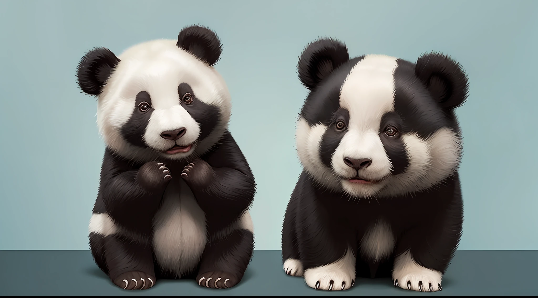 , panda panda panda, Panda, inspired by Luo Ping, artwork in the style of z.Show on the. gu, trending photo, inspired by Zhu Da, tian zi, author:Wang Yi, inspired by Qian Du, inspired by Wang E, black and white vector art, author:vivy,Universiade