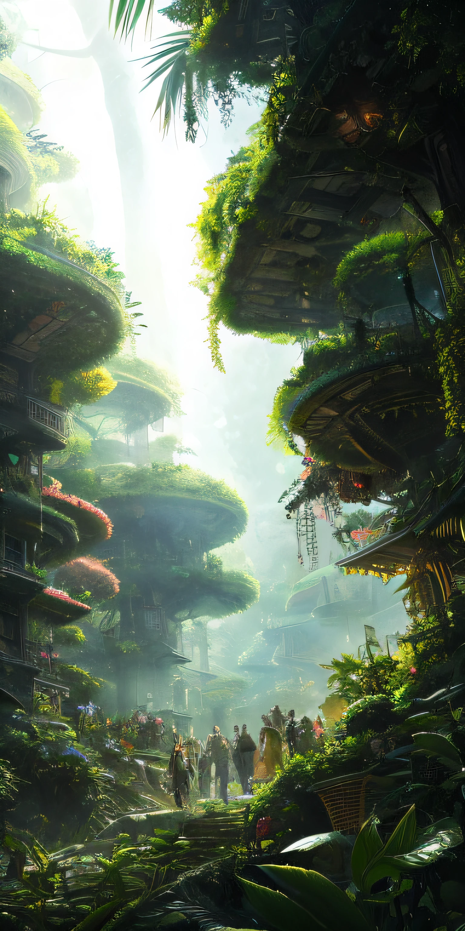 Digital illustration, Detailed and intricate, The dense jungle is full of exotic plants and animals, Sunlight shines through the canopy,Produces a mottled effect. In the style of Yoshitaka Amano and Hayao Miyazaki, Masterpiece, Proportional, Detailed, trending on artstationh, Beautiful lighting, Realistic, Intricate, Award-Awarded, 4K, highest quality
Award-winning, Yoshitaka Amano's style 4K digital painting. Detailed and intricate depiction of a zombie apocalypse, cleverly capturing the chaos and drama of the scene. Beautiful lighting and cinematic composition make this piece a true masterpiece, trending on artstationh