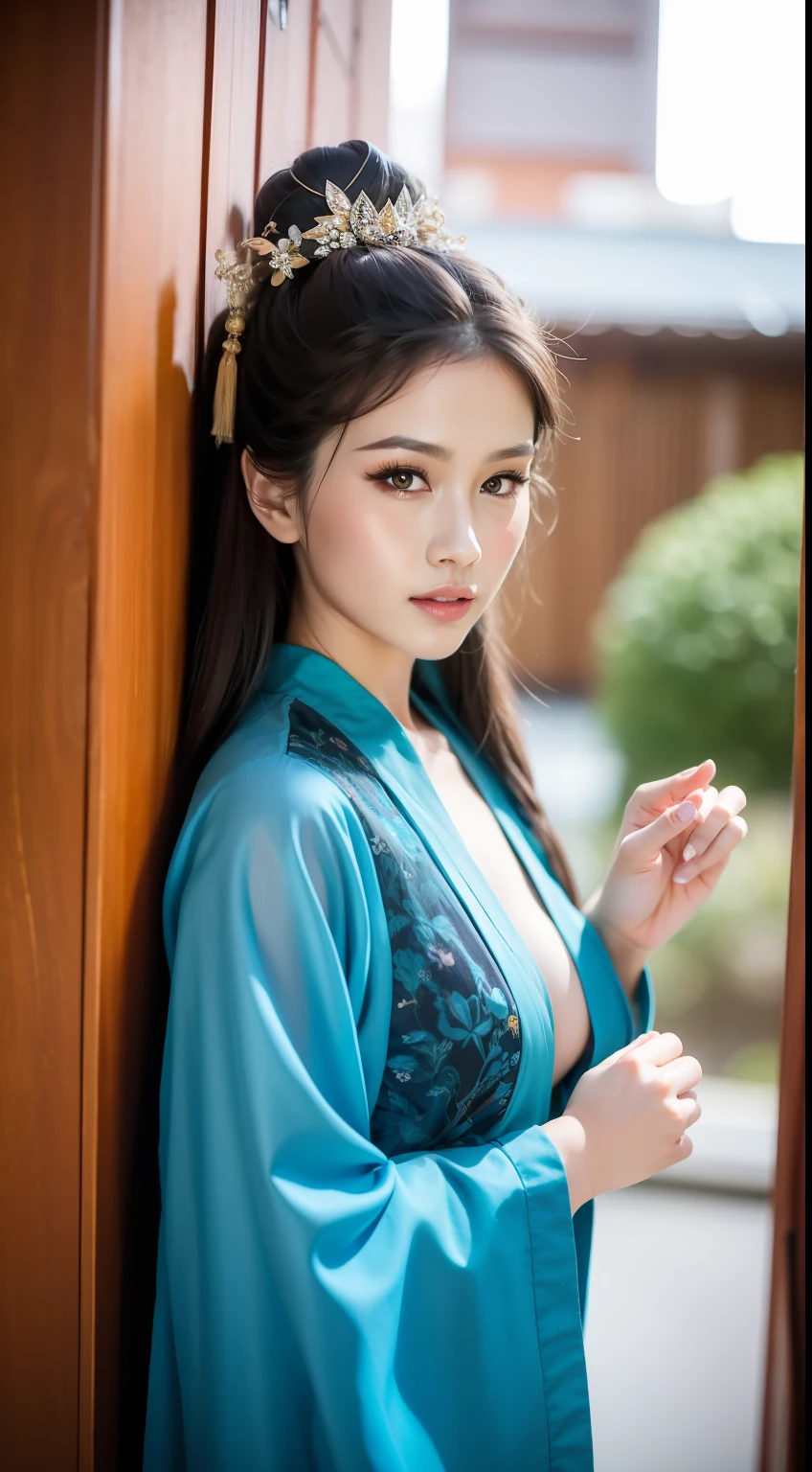 Fashion model  [[[[closeup cleavage]]]], [[[[boobgasm]]]], [[[[coll]]]], [[[[bshoulders]]]], perfect  eyes, Perfect iris，Perfect lips，perfect teeth，Perfect skin，Long face，Soft front light，hdr，Movie girl，Xianxia costume，Fairy style，Fluttering like a fairy，Lanterns，Bouquet in hand，（pastel colour：1.2）