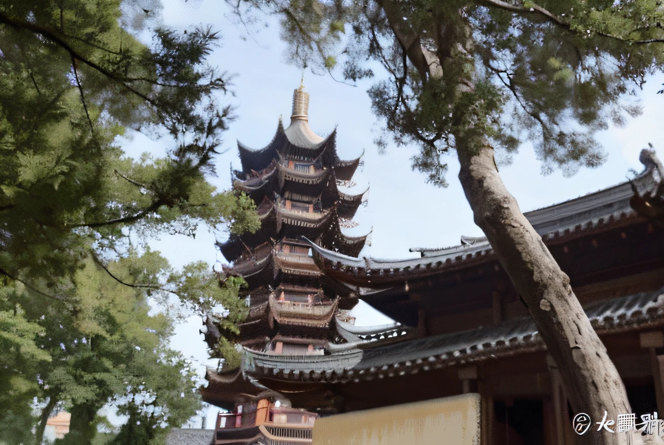 Hangzhou Leifeng Tower,Tree Bright Ultra HD, retinas, Masterpiece, ccurate, Anatomically correct, Textured skin, Super detail, High details, High quality, Best quality, A high resolution, 8K, HD