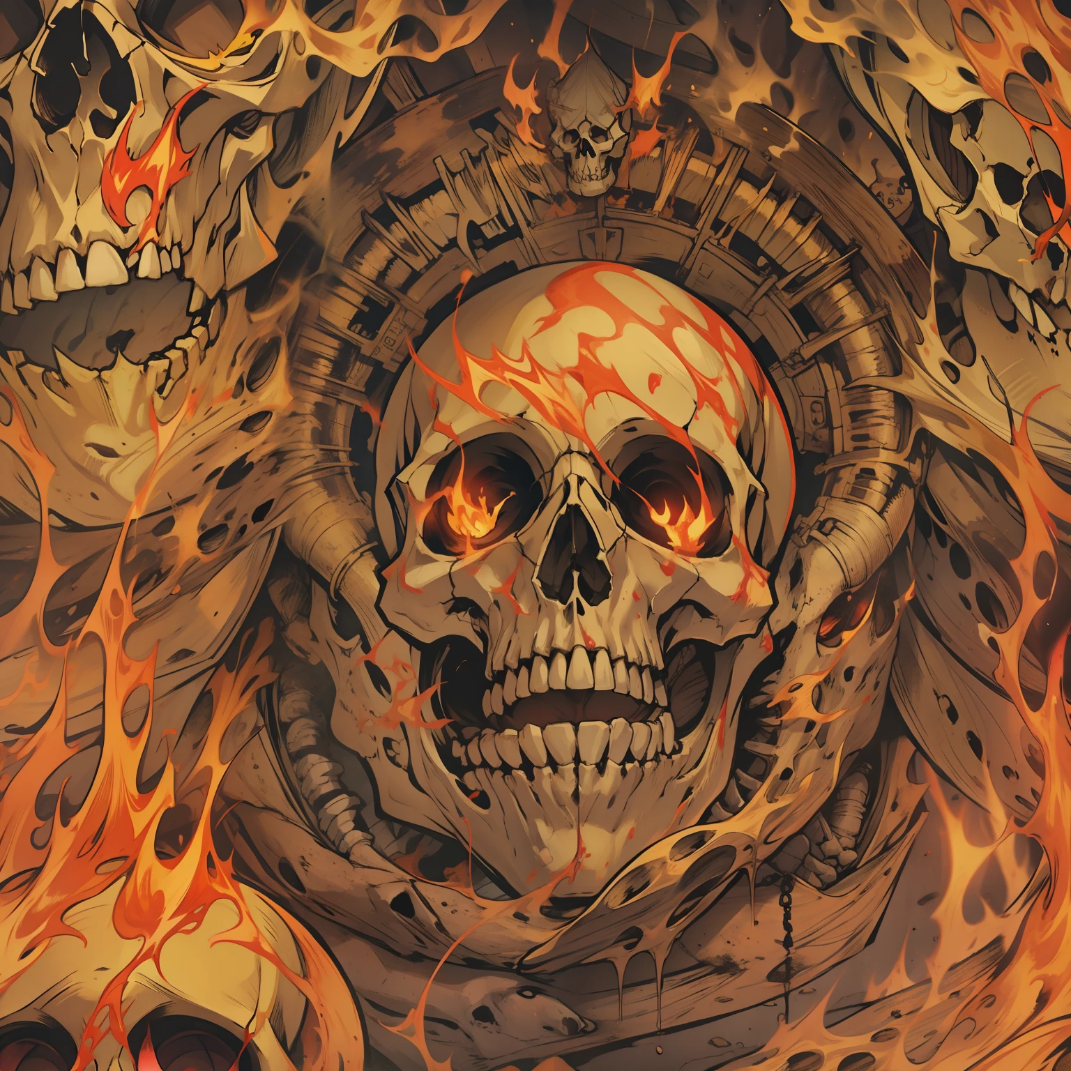 skull in flame