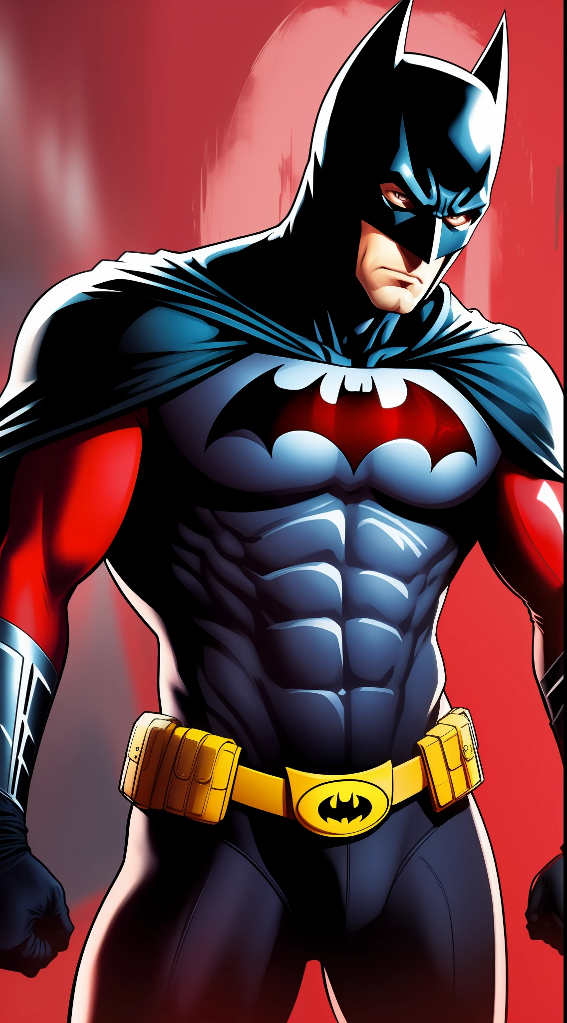 Batman with bike and a red background,8k realistic ultra hd wallpaper
