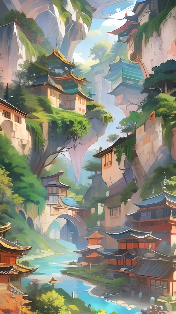 The best quality, masterpiece, koryos, ink bisim, vu changshuo, bonian, real banqiao, badasan people,
mountain horizon, river, forest, village,