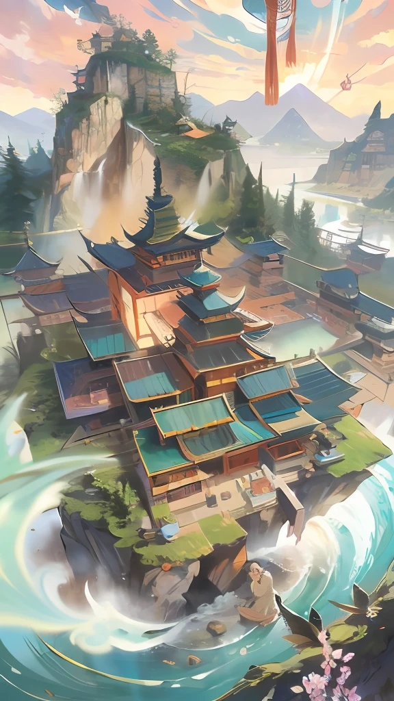 The best quality, masterpiece, koryos, ink bisim, vu changshuo, bonian, real banqiao, badasan people,
mountain horizon, river, forest, village,
