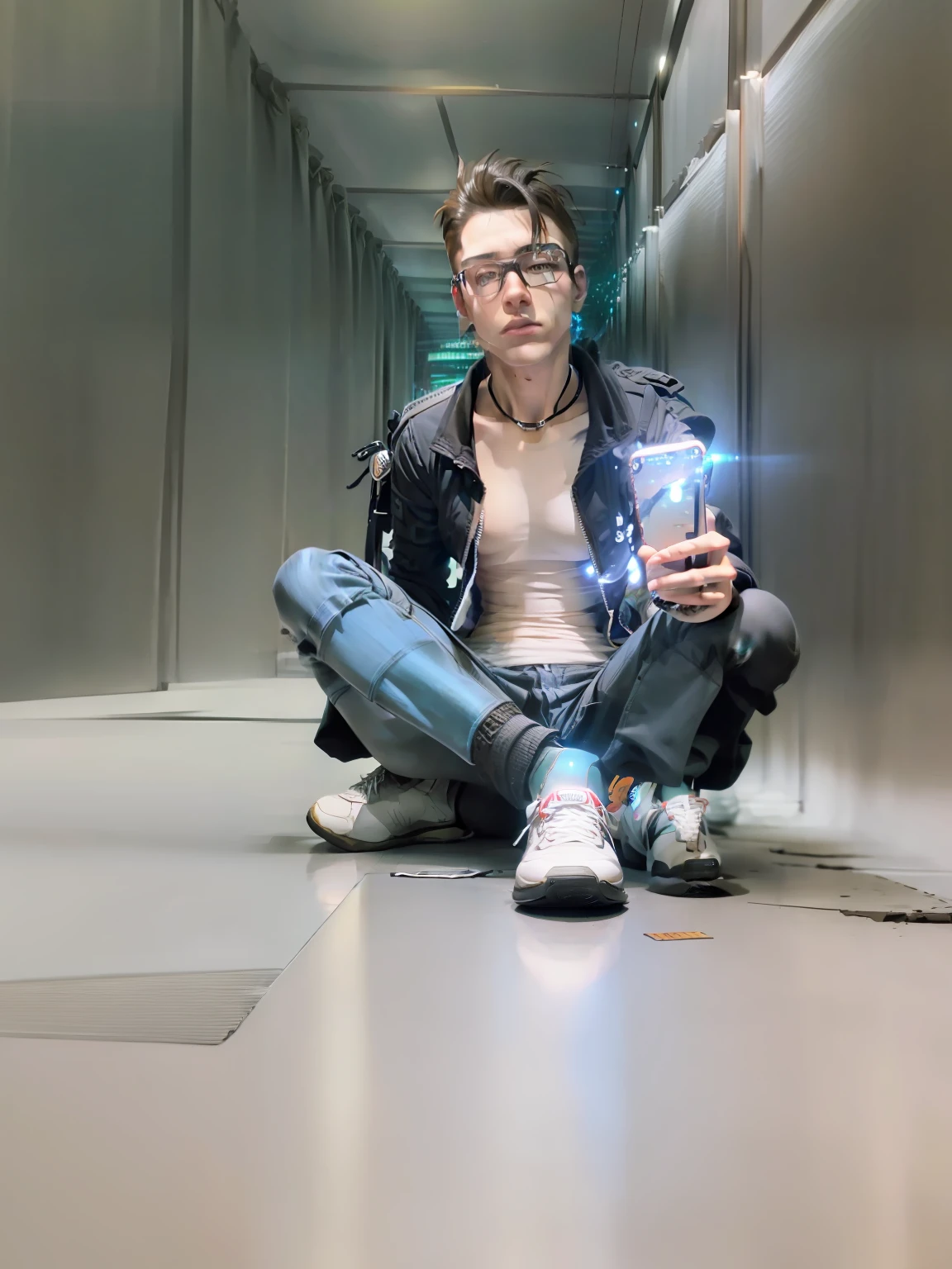 Change background cyberpunk realistic smart boy hd high details