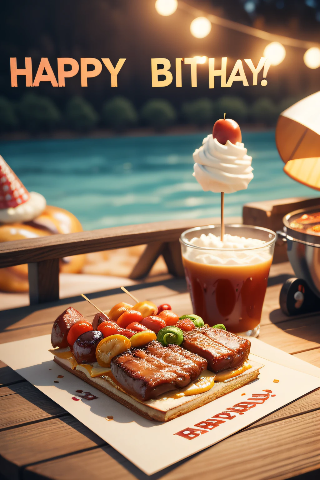 barbecue-themed birthday card[