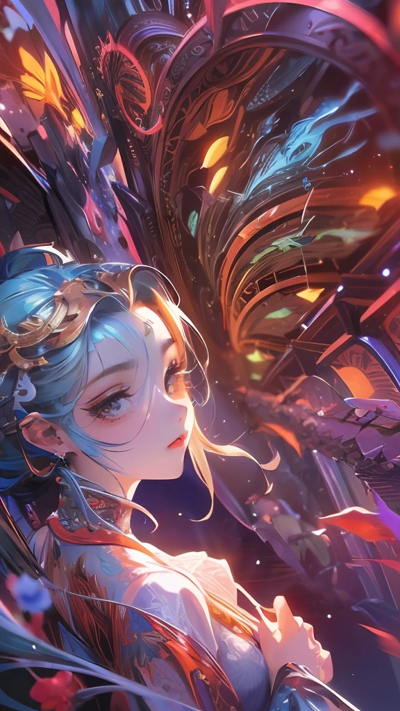 (masterpiece, top quality, best quality, official art, beautiful and aesthetic:1.2), (1girl), extreme detailed,(fractal art:1.3),colorful,highest detailed