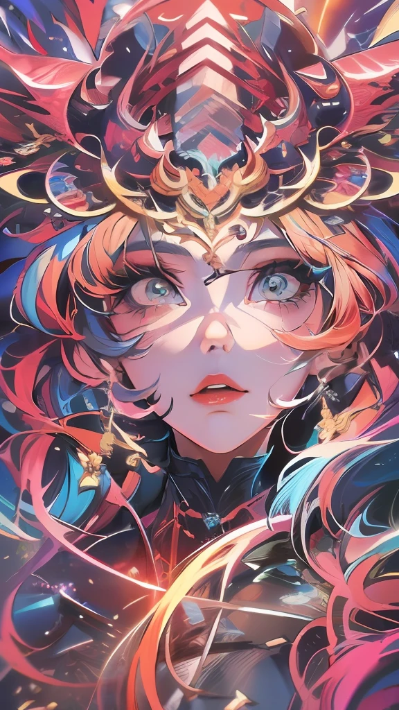 (absurdres, highres, ultra detailed), 1girl, solo, extremely detailed eyes, (official art, beautiful and aesthetic:1.2), (fractal art:1.3), colorful, highest detailed