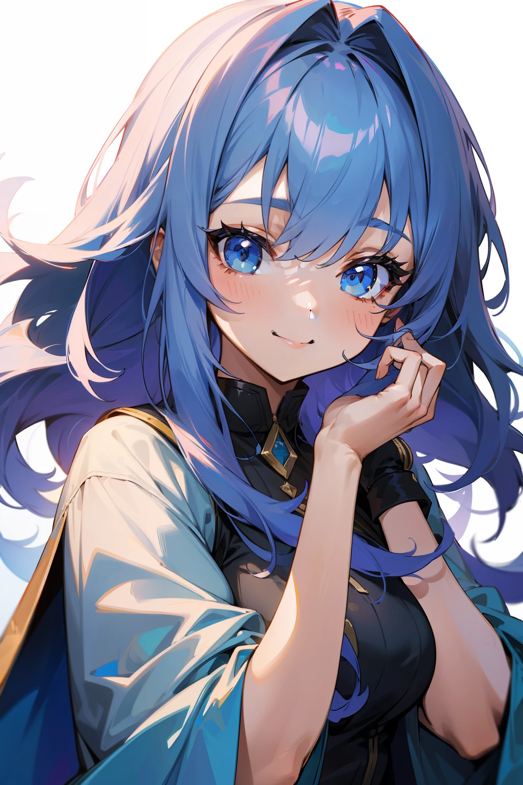 Super beautiful girl with mysterious hair color and charming smile